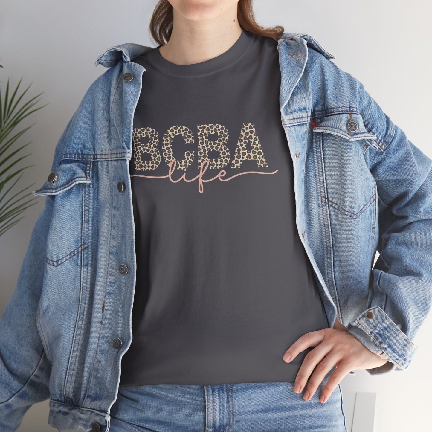 BCBA Life Leopard Print Tee — Bubble Tea Lover Graphic Shirt
