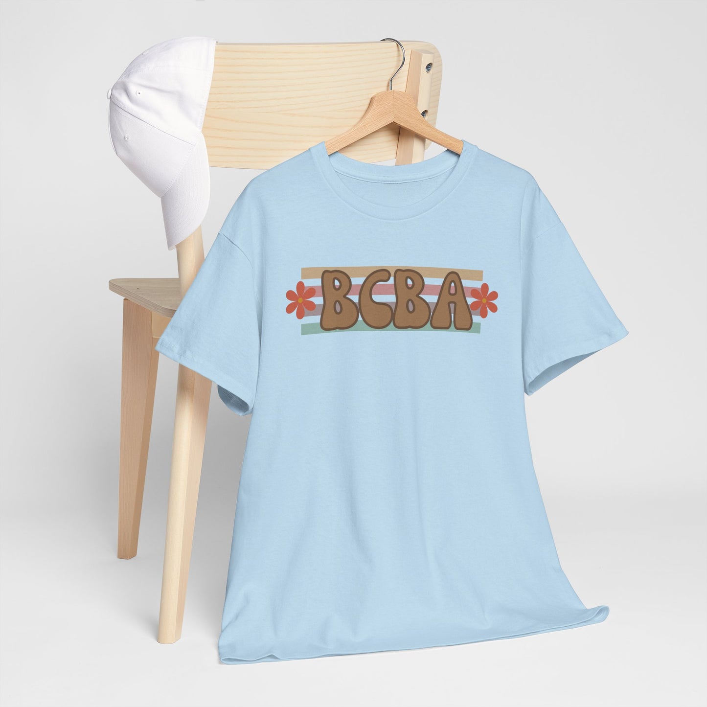 BCBA Unisex Heavy Cotton Tee, Comfortable Daily Wear, Perfect Gift, Summer Fashion, Relaxed Fit Top, Family Gatherings, Self-Care