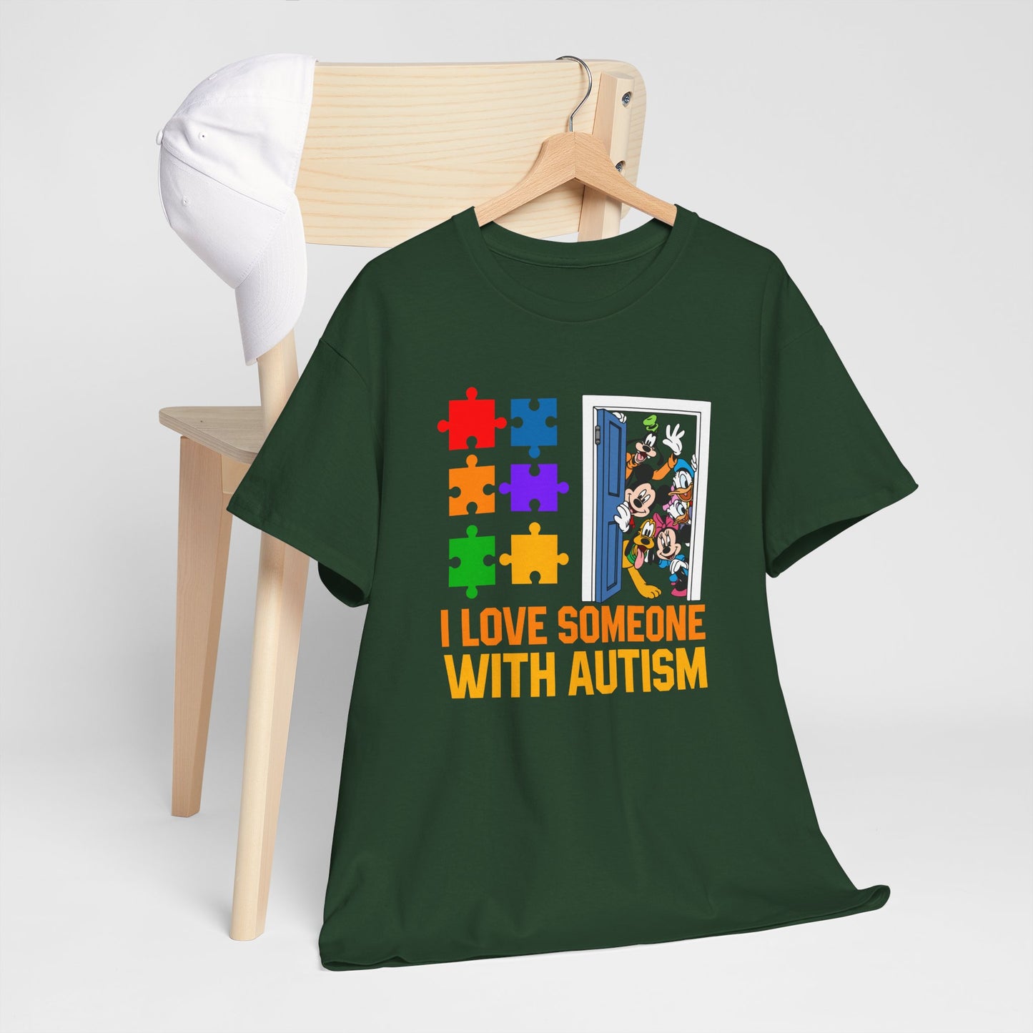 Autism Awareness T-Shirt – "I Love Someone With Autism" Puzzle Heart Tee