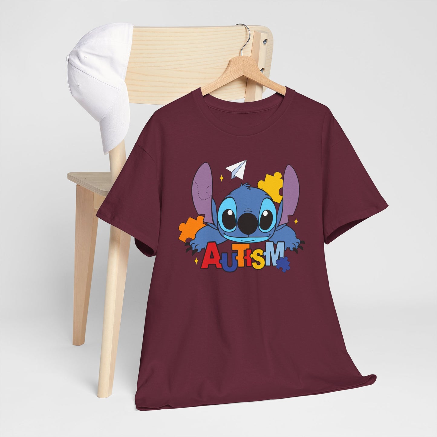 Autism Puzzle Heart T‑Shirt — Cute Blue Character Awareness Tee