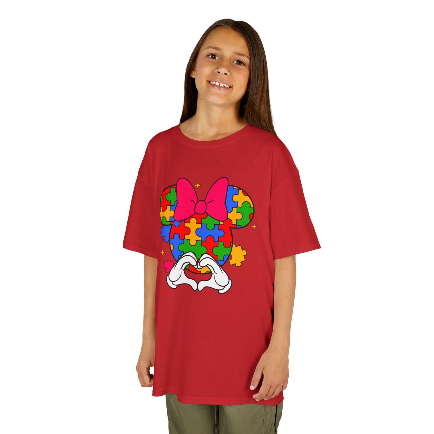 Autism Awareness Puzzle Minnie Kids T-Shirt