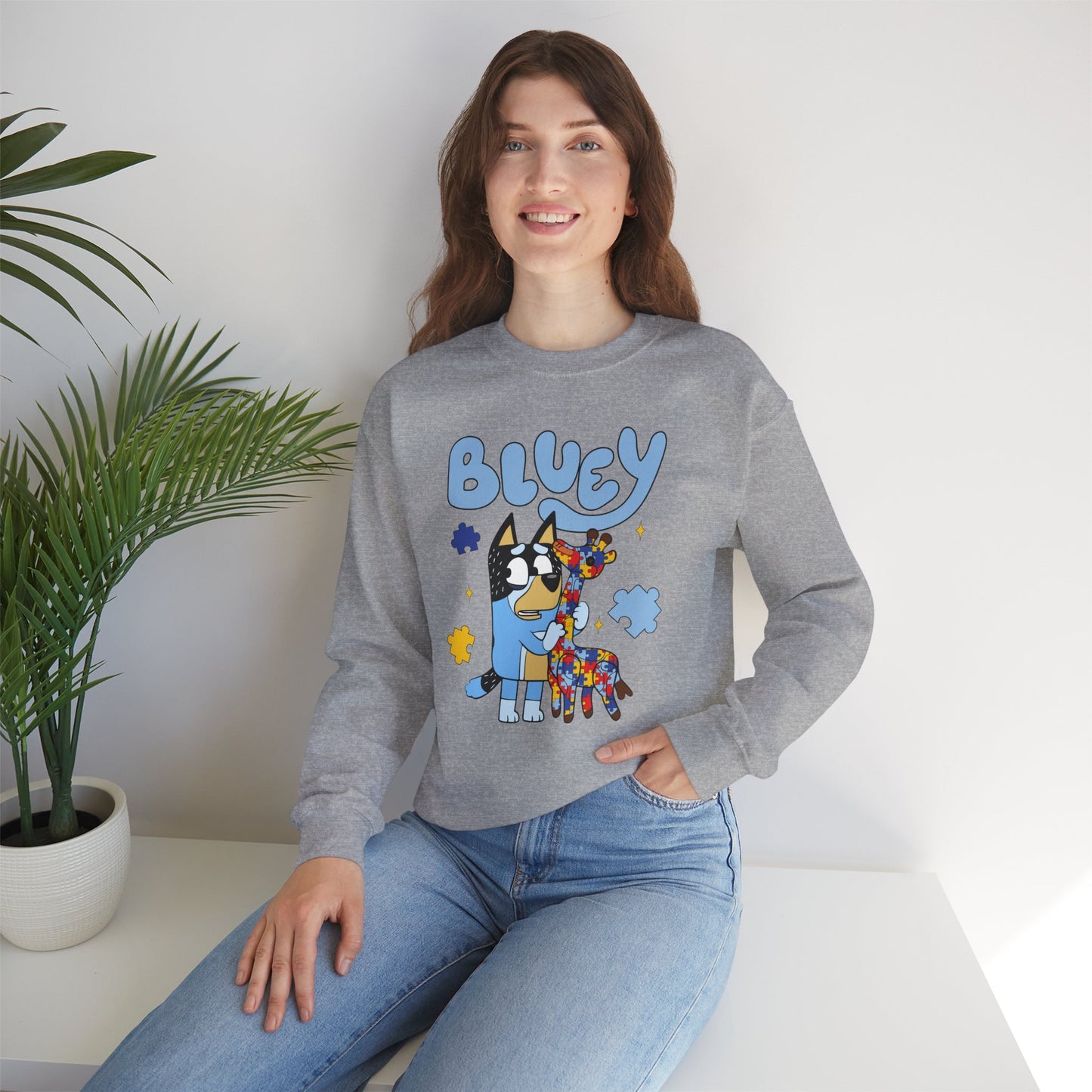 Bluey & Piñata Blue Heeler Sweatshirt — Cute Cartoon Dog Crewneck