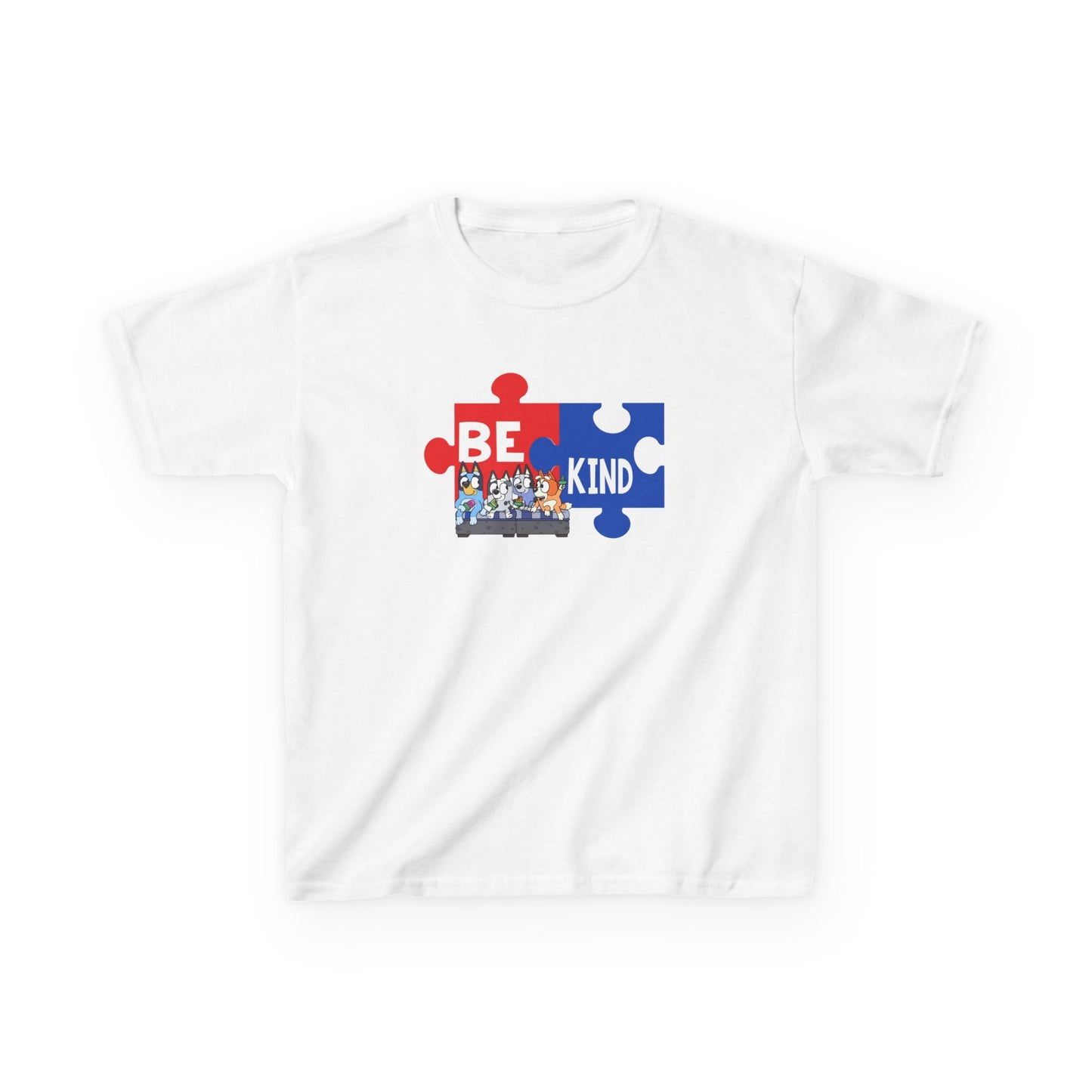 Kids T-Shirt — 'Be Kind' Puzzle Piece Autism Awareness Tee