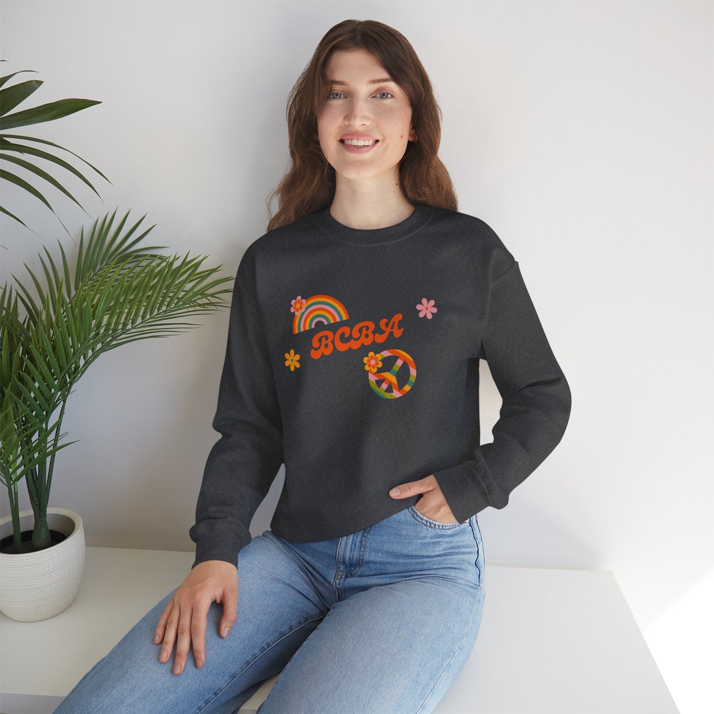 Retro Rainbow ‘BCBA’ Crewneck Sweatshirt