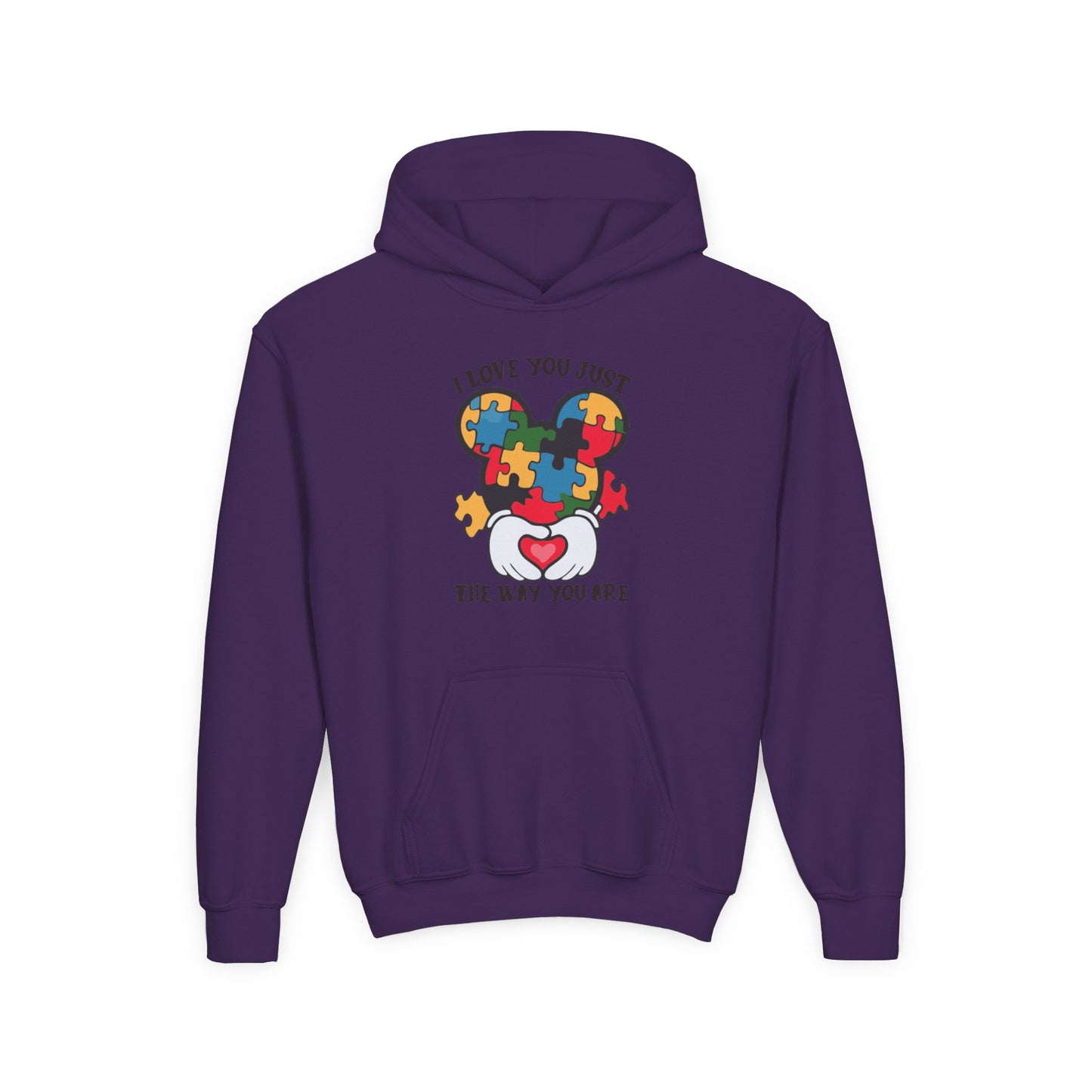 Puzzle Heart Youth Hoodie - "I Love You Just the Way You Are"