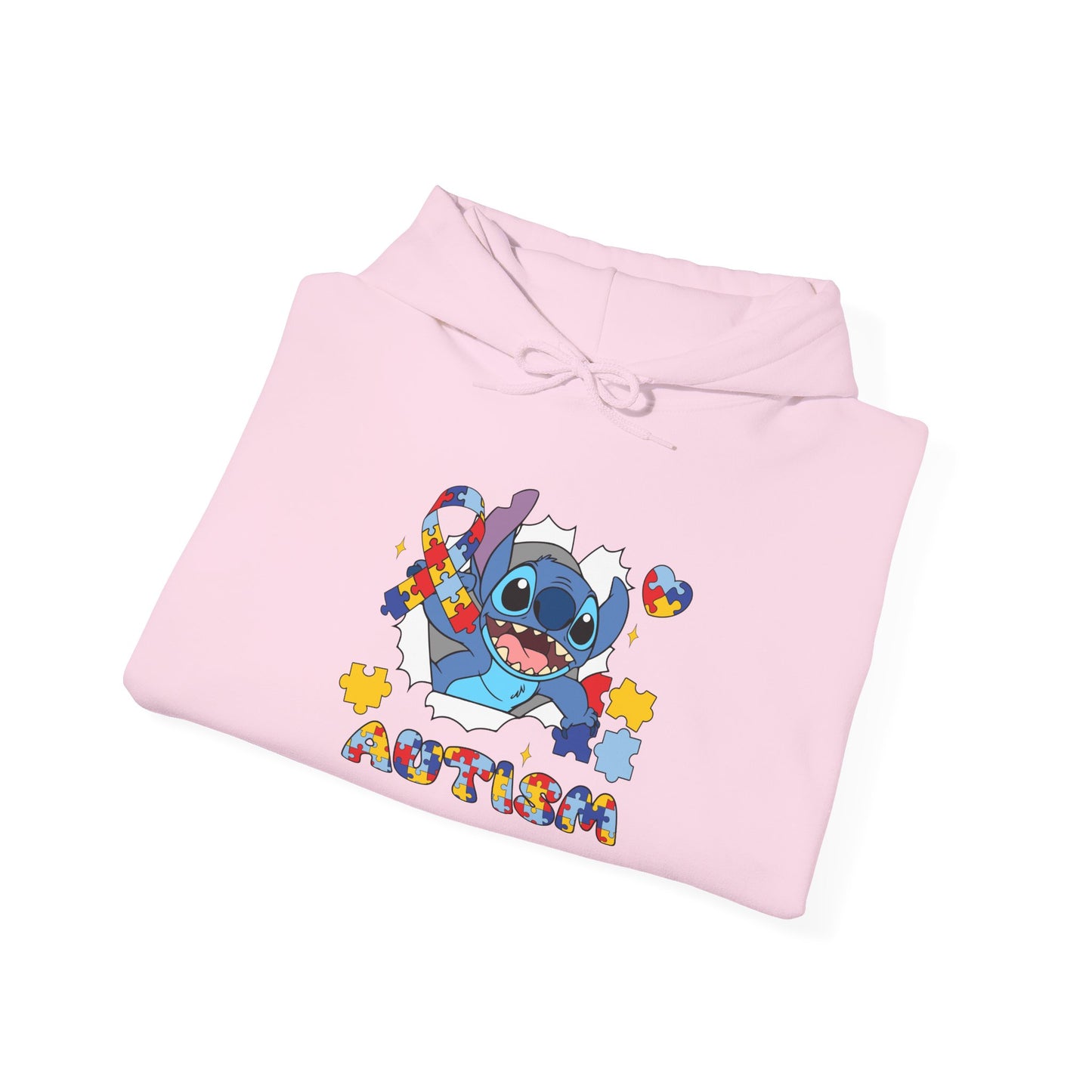 Autism Awareness Hoodie — Colorful Puzzle Stitch Design