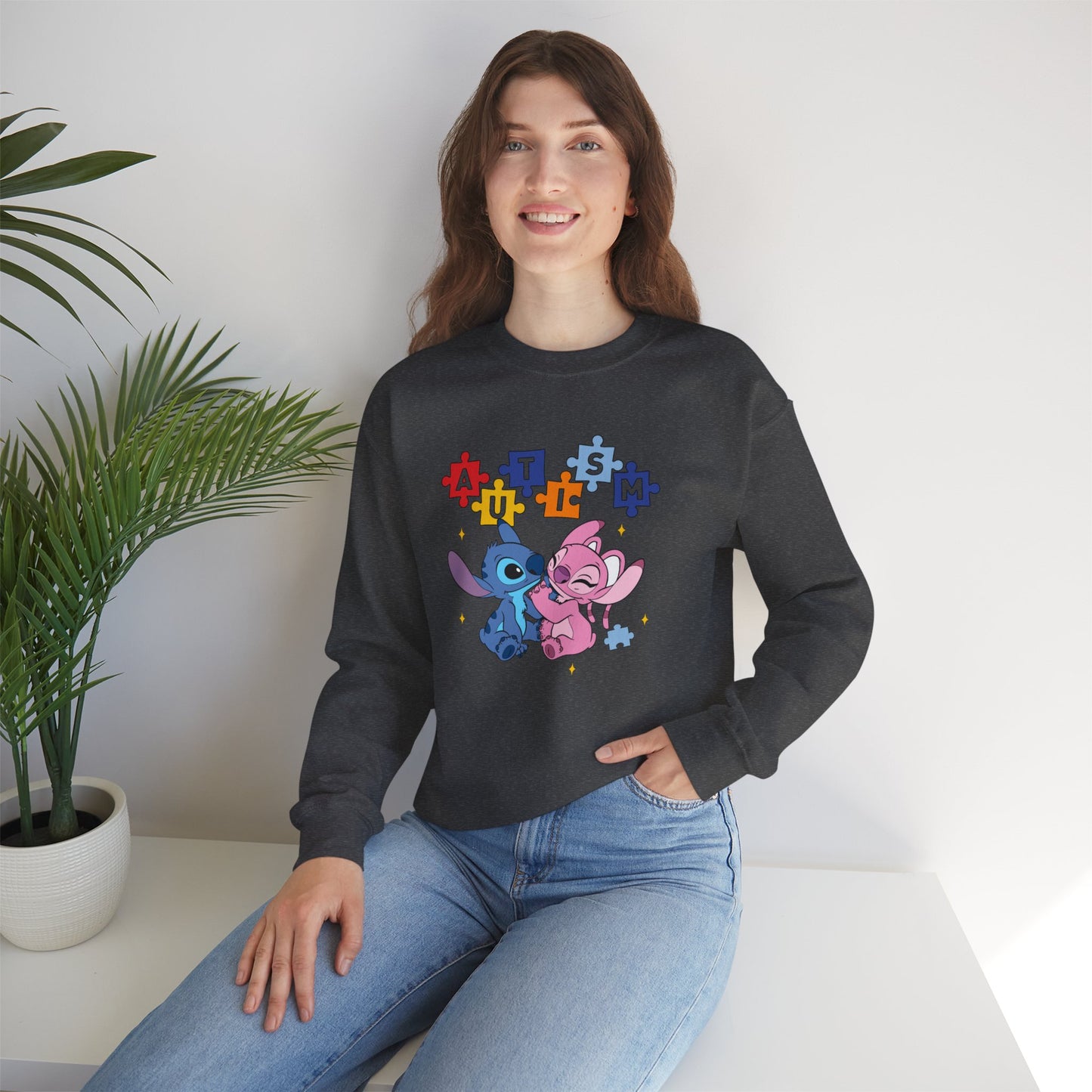 Autism Puzzle Stitch Crewneck Sweatshirt