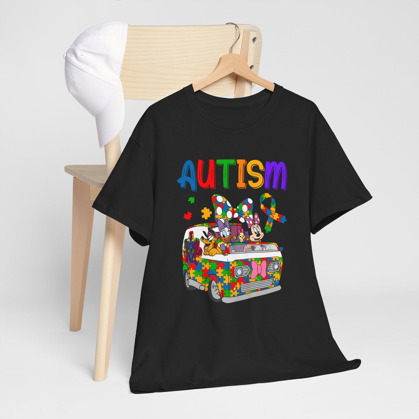 Autism Awareness Puzzle Van T-Shirt — Colorful Support Tee