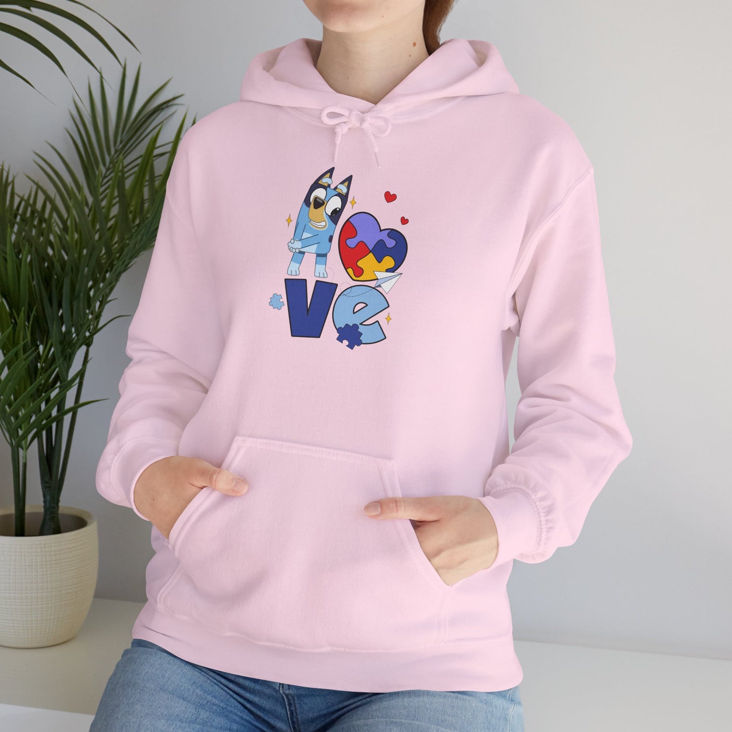 Autism Puzzle Heart Love Hoodie — Cute Inclusive Love Graphic Sweatshirt
