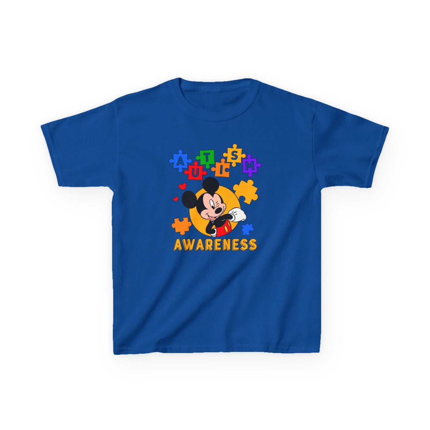 Autism Awareness Kids Tee — Colorful Puzzle Heart Design