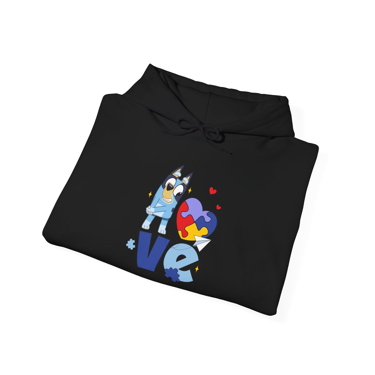 Autism Puzzle Heart Love Hoodie — Cute Inclusive Love Graphic Sweatshirt