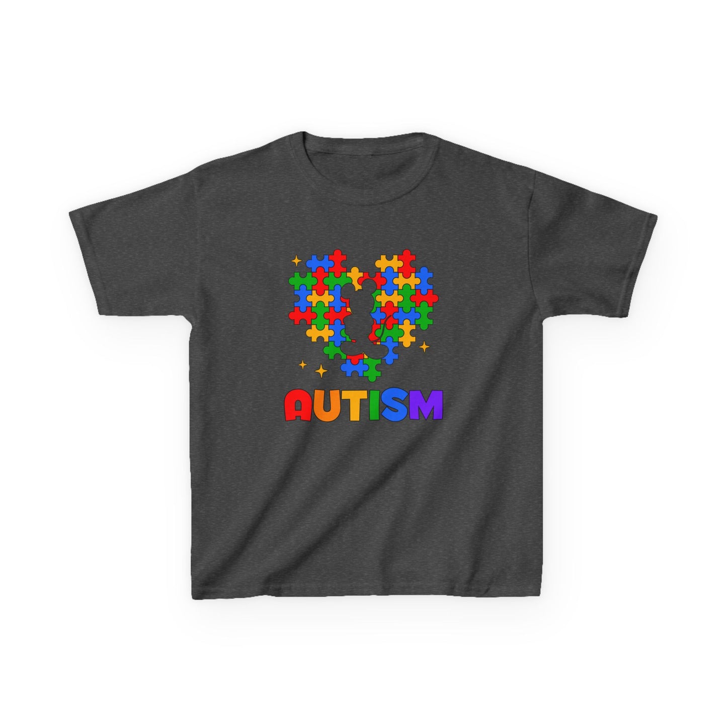 Kids Autism Puzzle-Heart T-Shirt — Colorful Awareness Tee