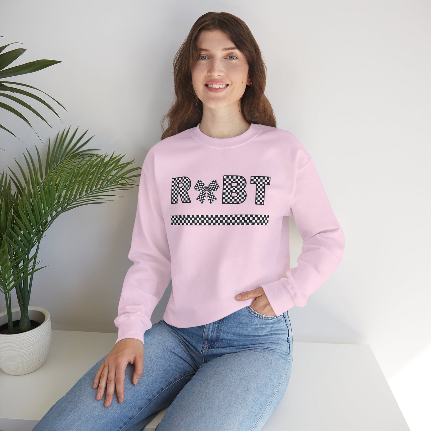 RBT Bow Checkered Crewneck Sweatshirt