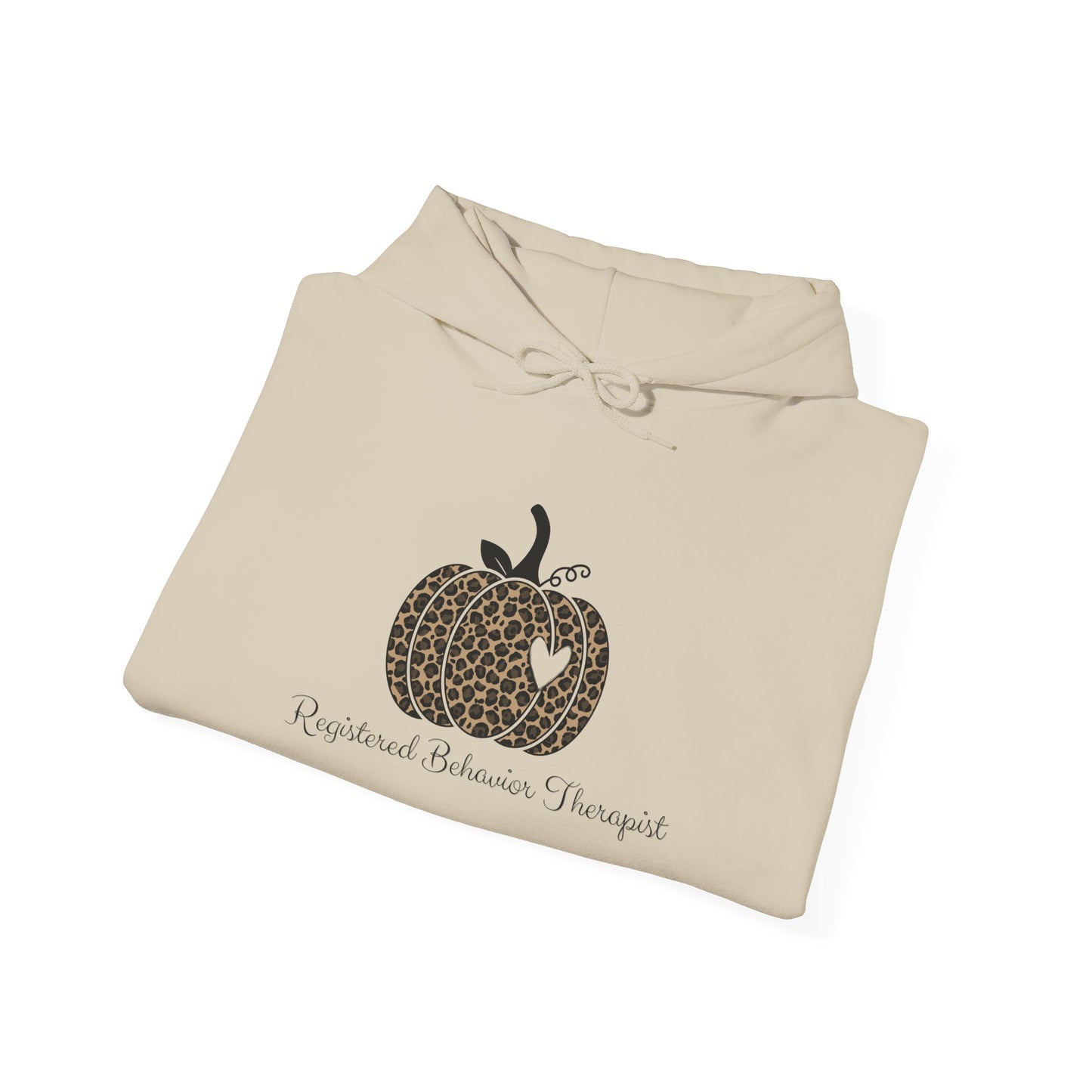 Registered Behavior Therapist Leopard Pumpkin Hoodie — Neutral Autumn Farmhouse Sweatshirt