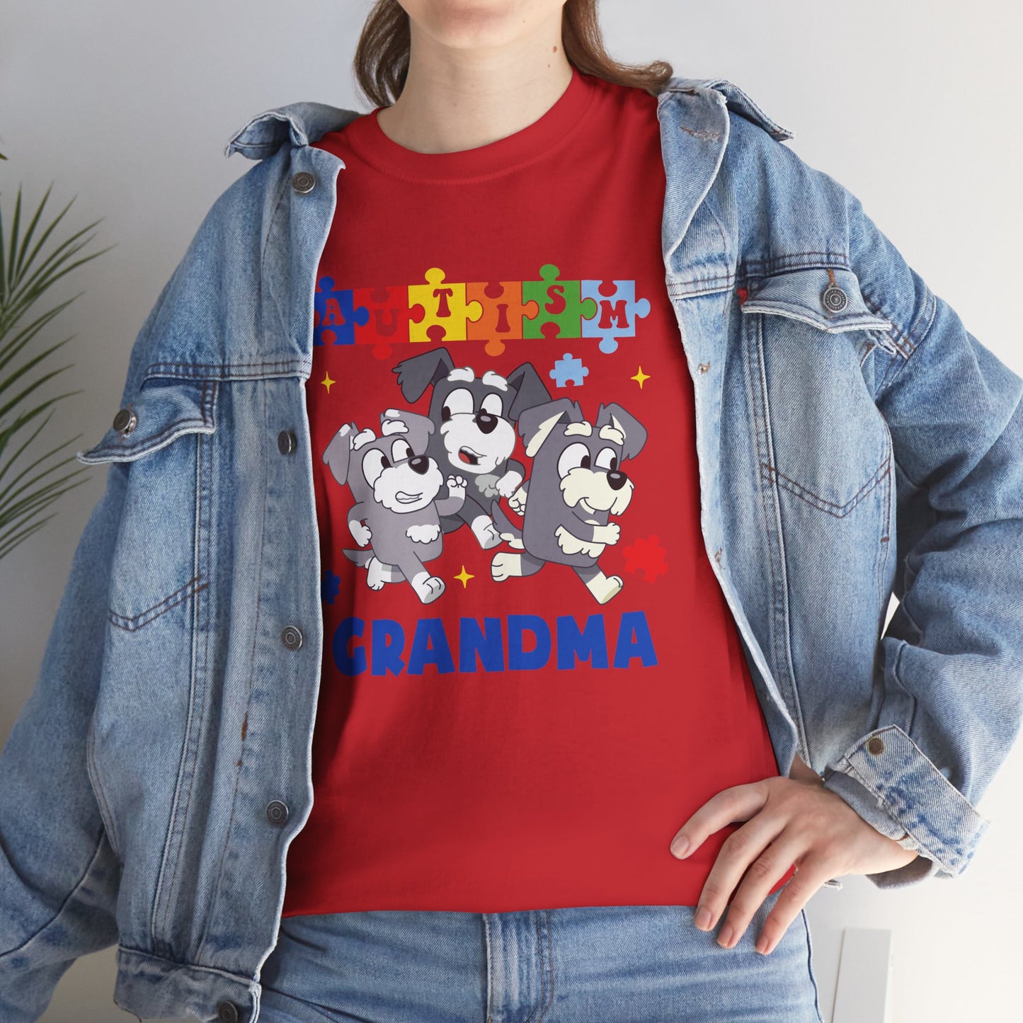 Grandma Paw-some Autism Awareness Tee — Puzzle Dogs Autism Grandma Shirt