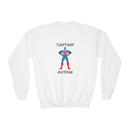 Captain Autism Youth Crewneck Sweatshirt