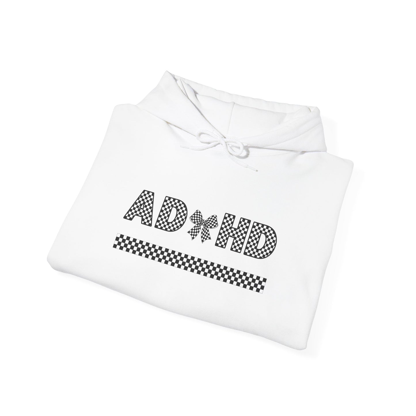 ADHD Bow Checkered Hooded Sweatshirt