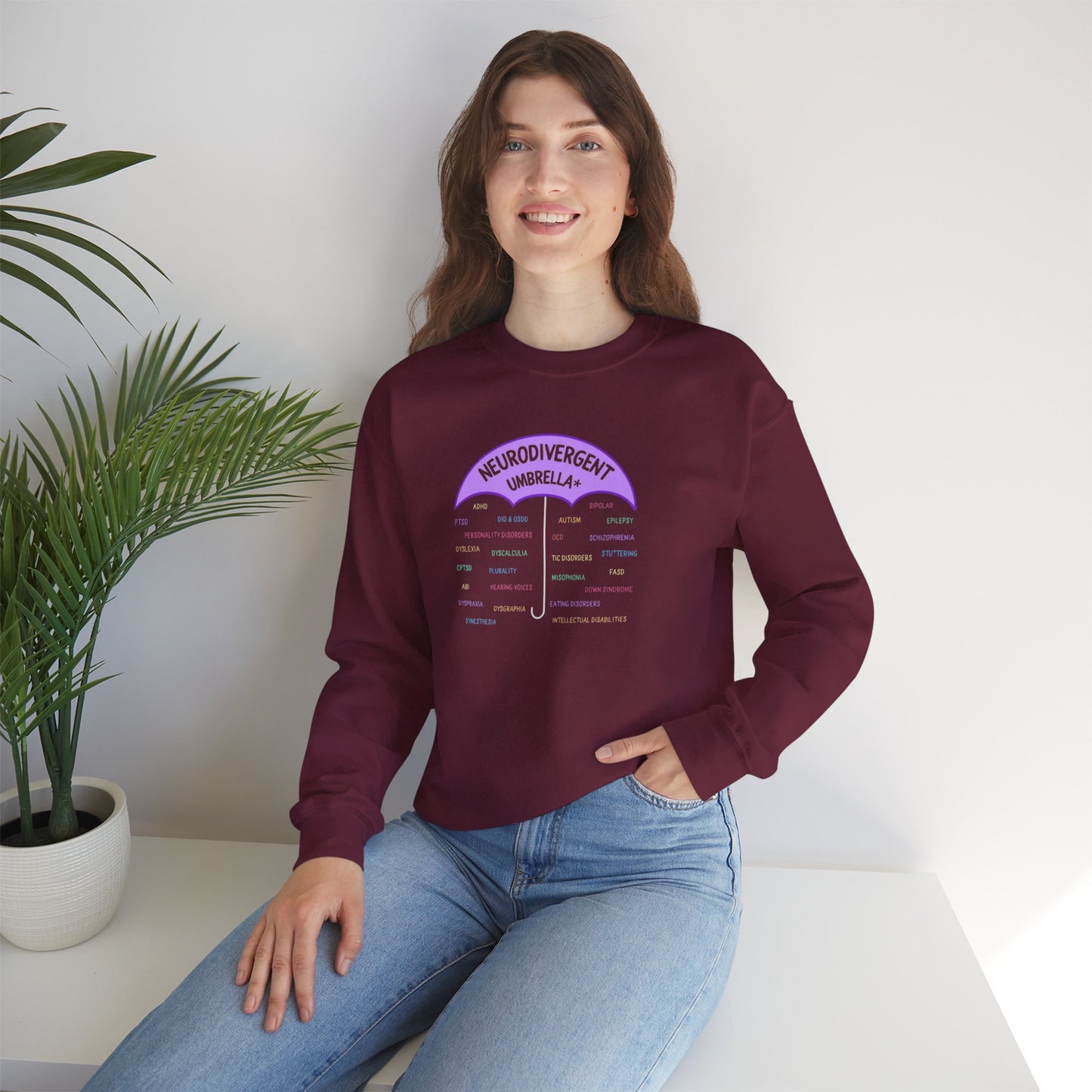 Neurodivergent Umbrella Crewneck Sweatshirt — Inclusive Pride Pullover