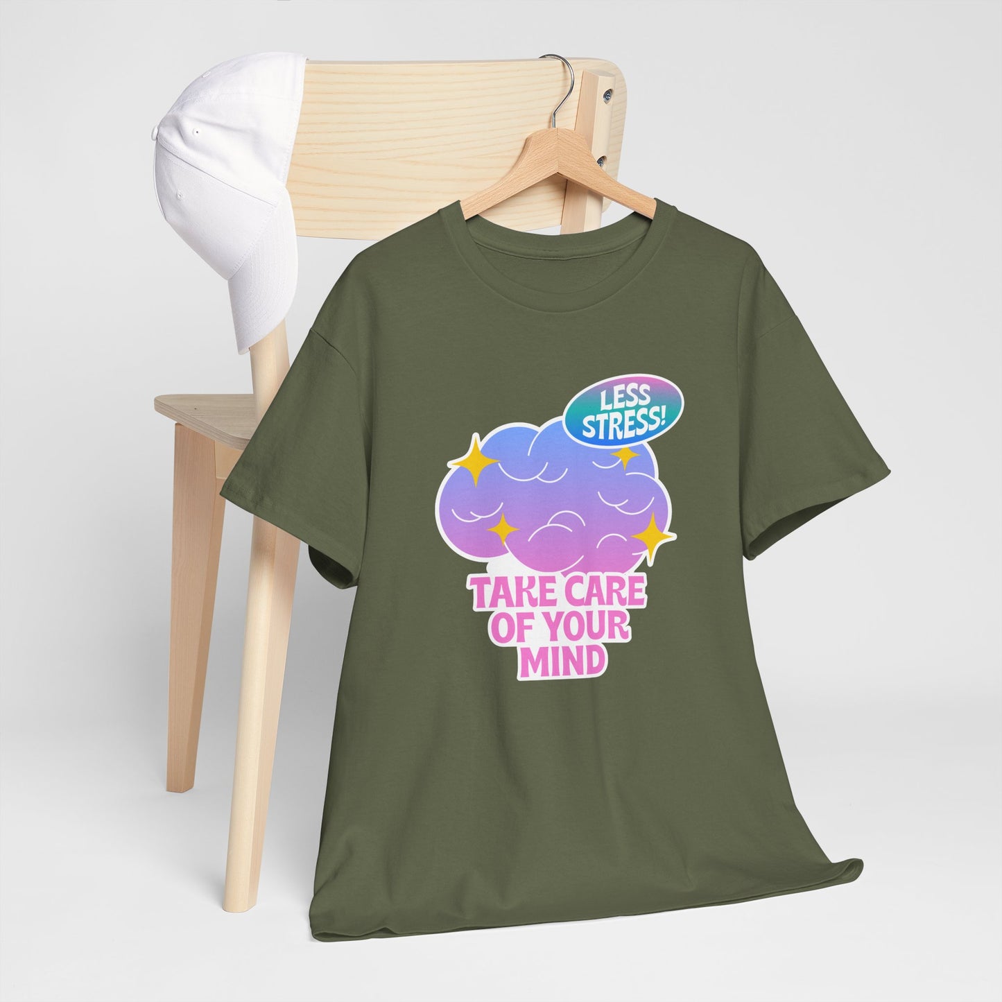 Stress Relief Unisex Cotton Tee - Take Care of Your Mind