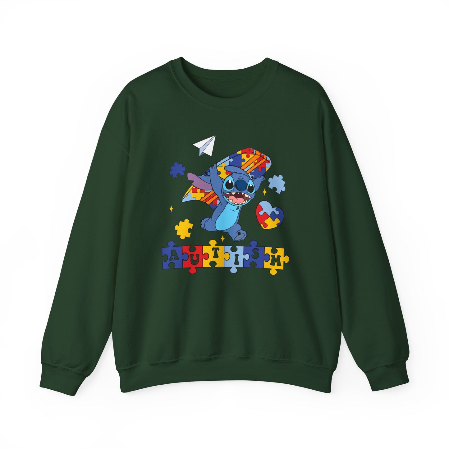 Autism Awareness Sweatshirt – Cute Stitch Puzzle Heart Design