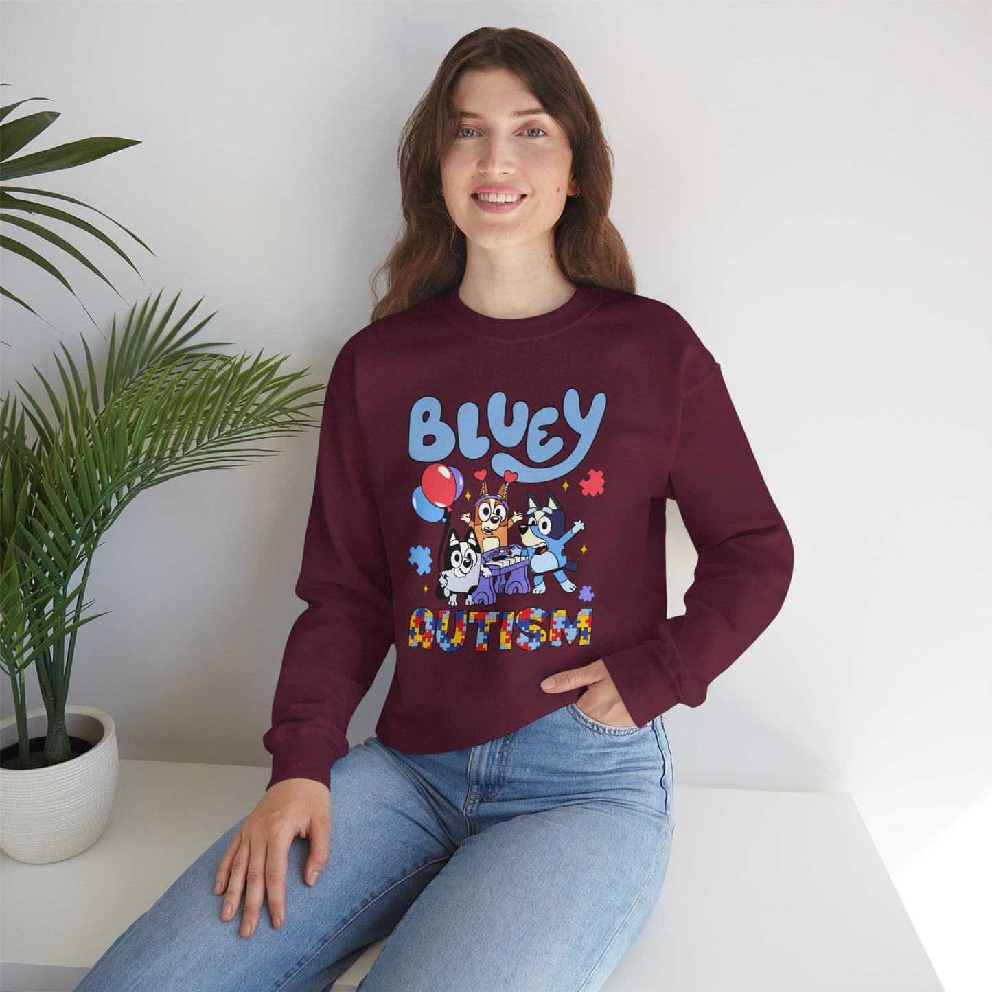 Bluey Autism Crewneck Sweatshirt — Kids & Family Awareness Pullover