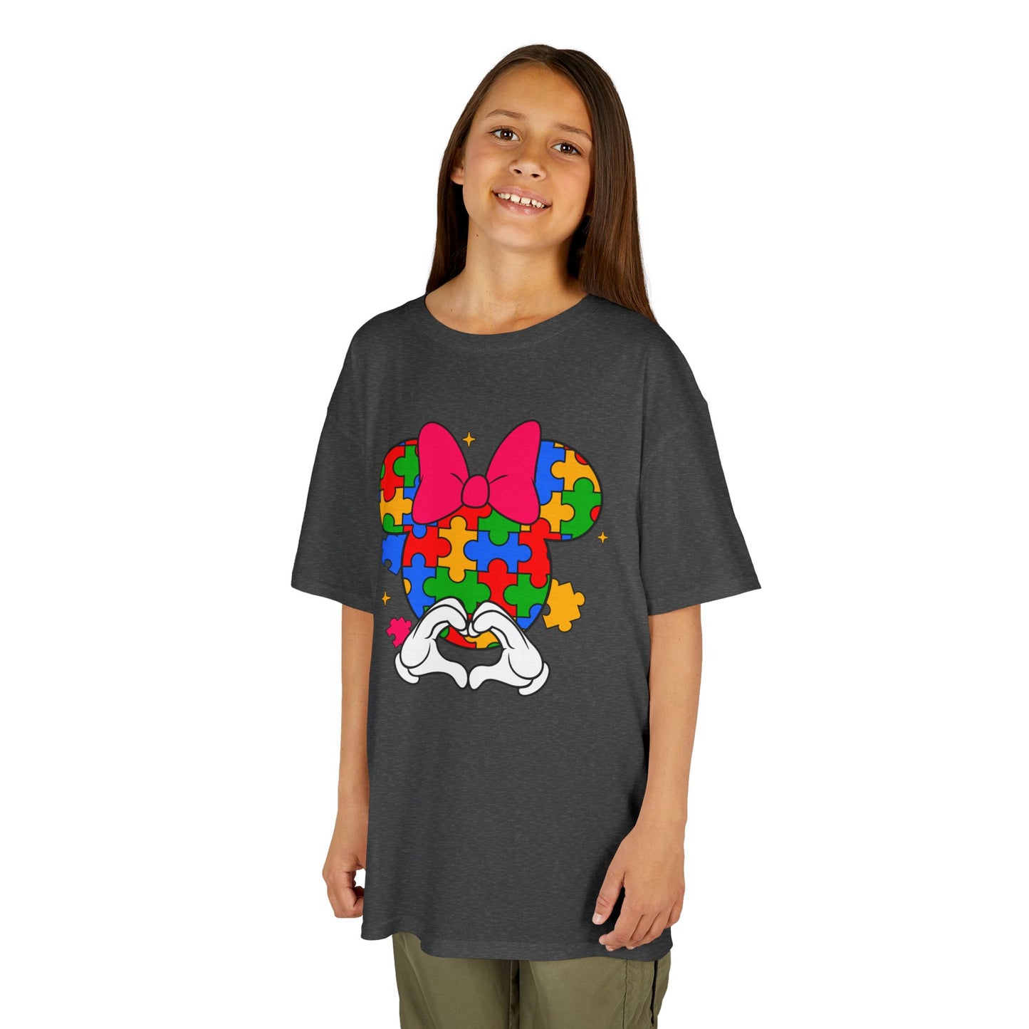 Autism Awareness Puzzle Minnie Kids T-Shirt