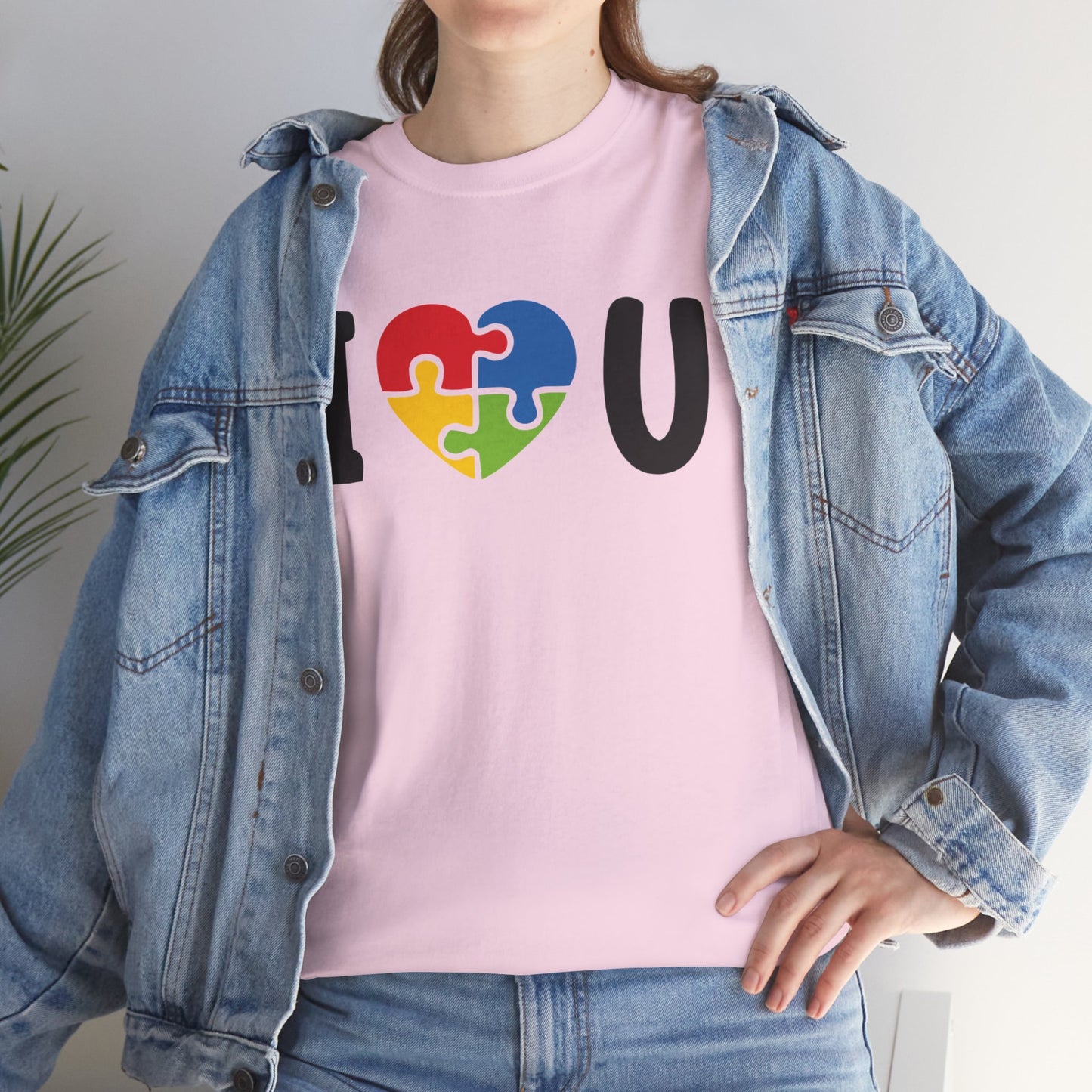 Rainbow Heart Puzzle Unisex Heavy Cotton Tee