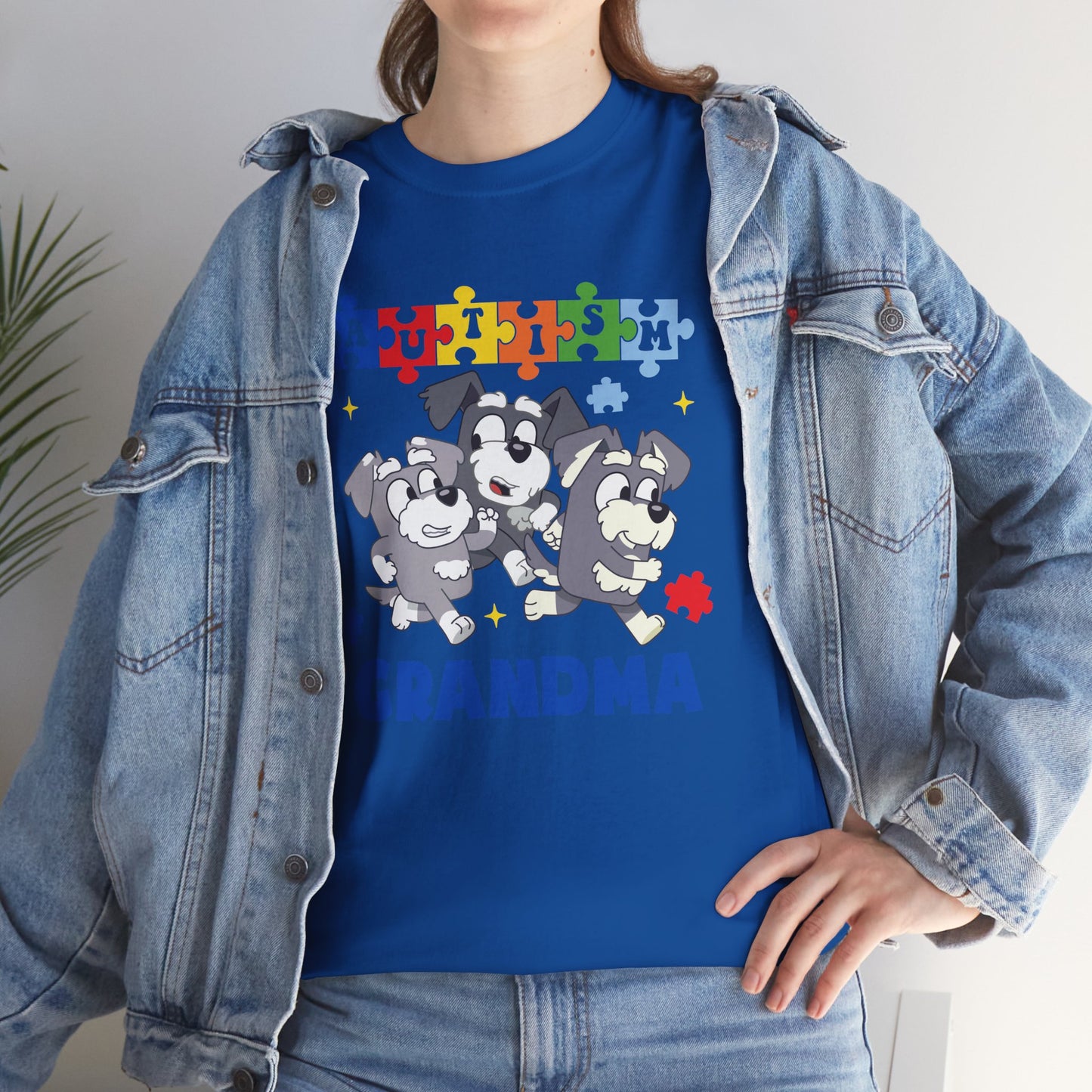 Grandma Paw-some Autism Awareness Tee — Puzzle Dogs Autism Grandma Shirt