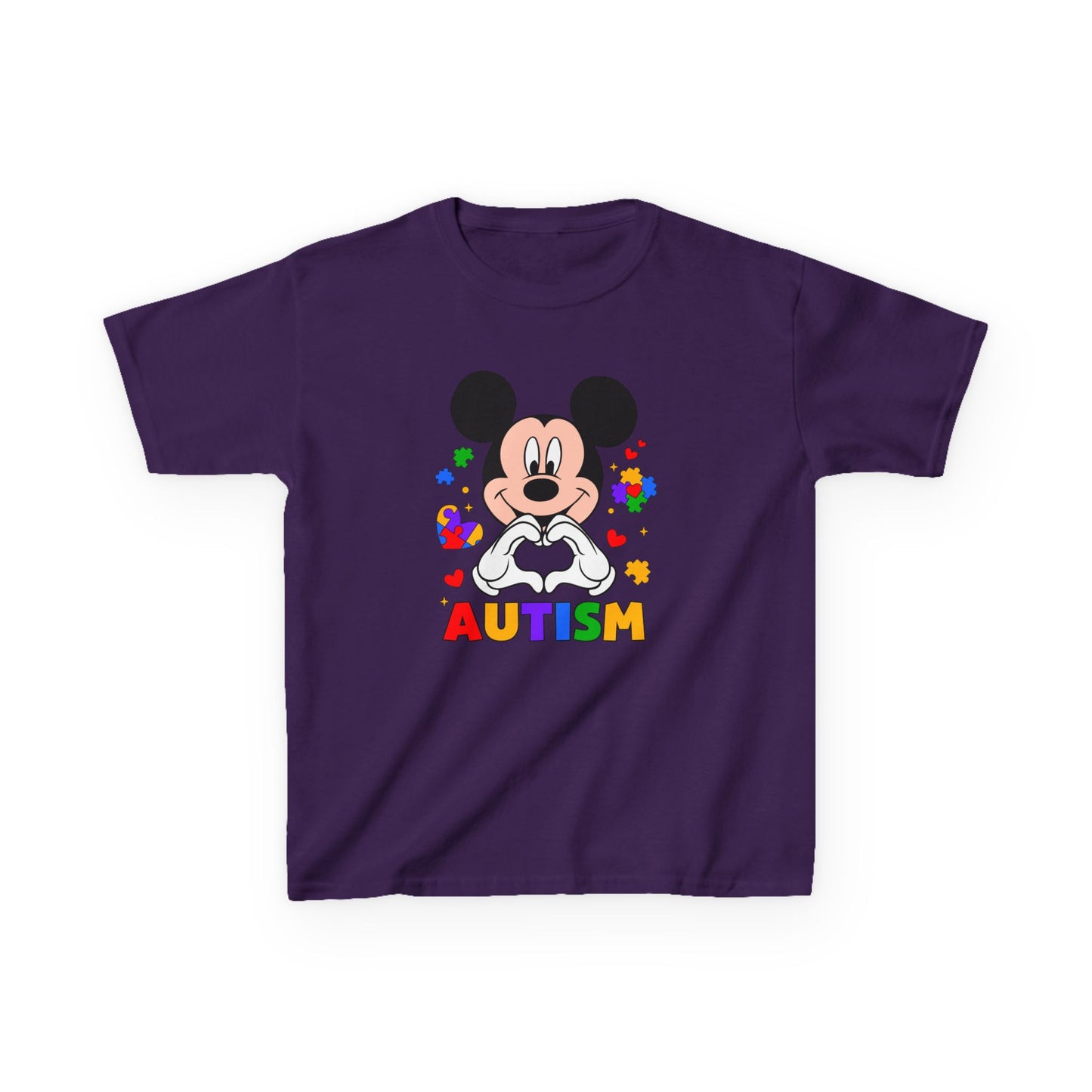 Kids Autism Awareness Tee — Colorful Puzzle Heart Design