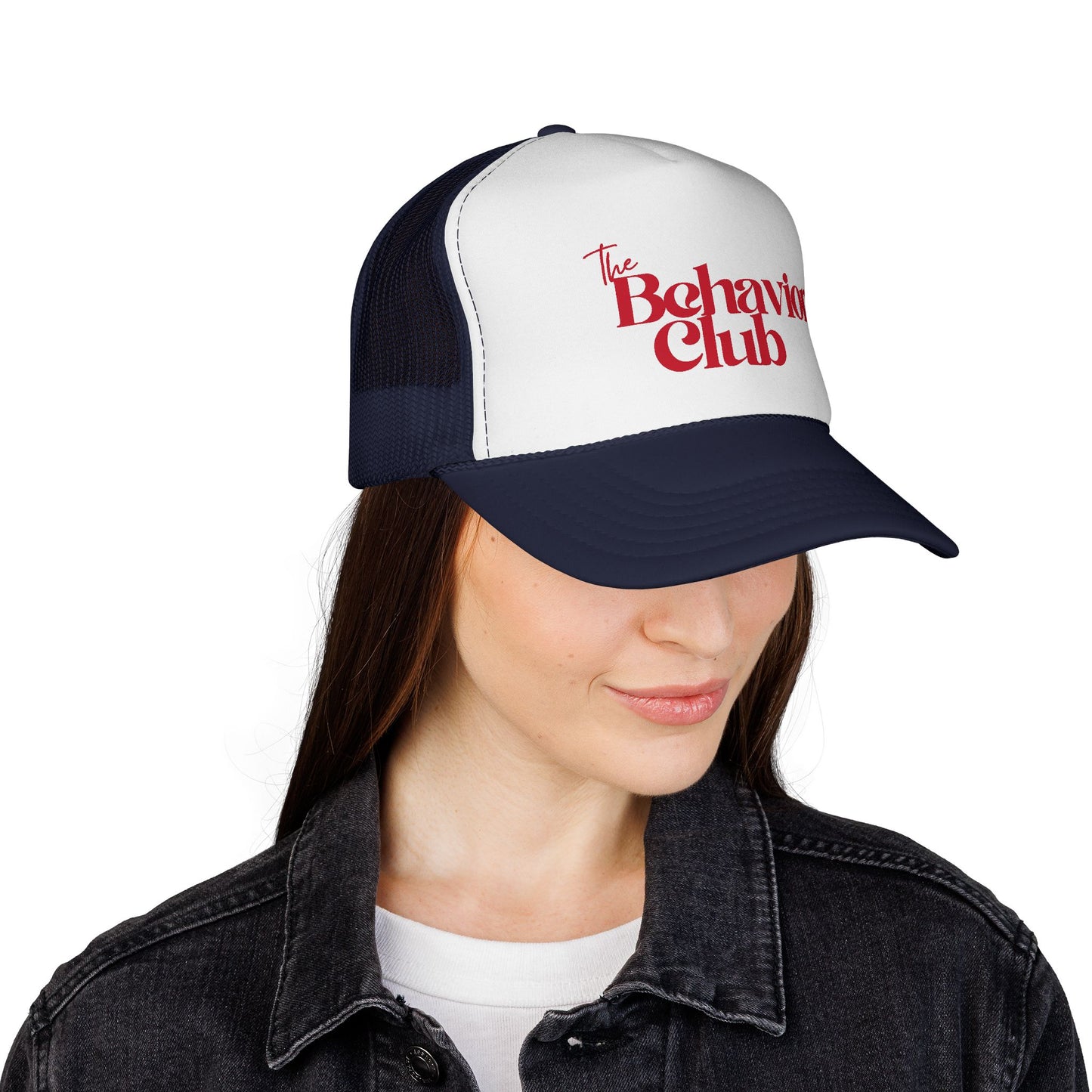 Trucker Hat — "The Behavior Club" Retro Logo Mesh Cap