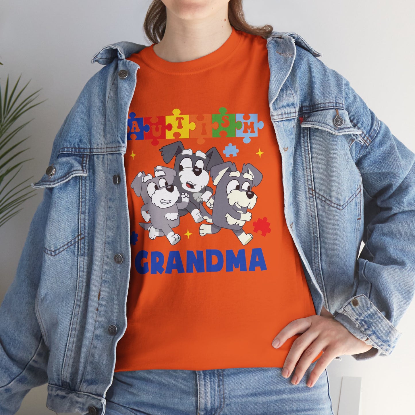 Grandma Paw-some Autism Awareness Tee — Puzzle Dogs Autism Grandma Shirt