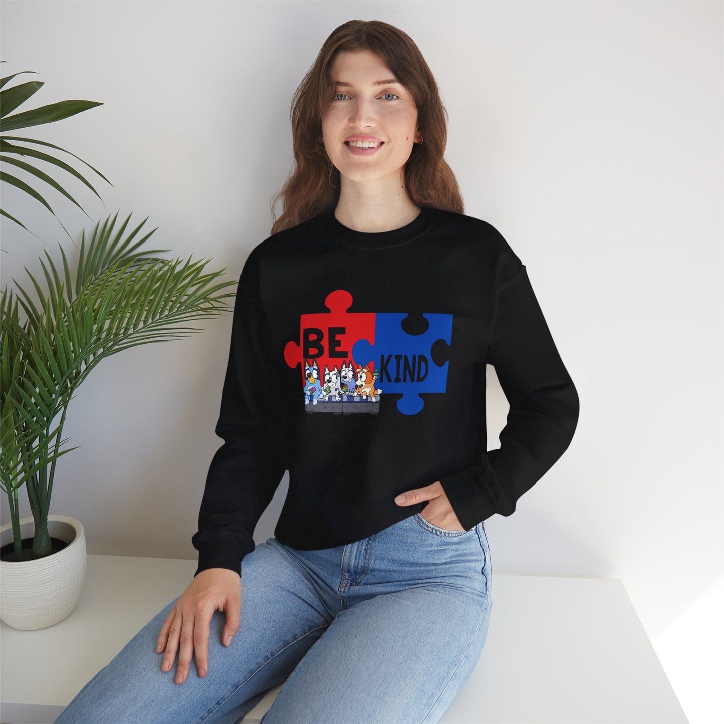 Be Kind Puzzle Sweatshirt — Inspirational Autism Awareness Crewneck