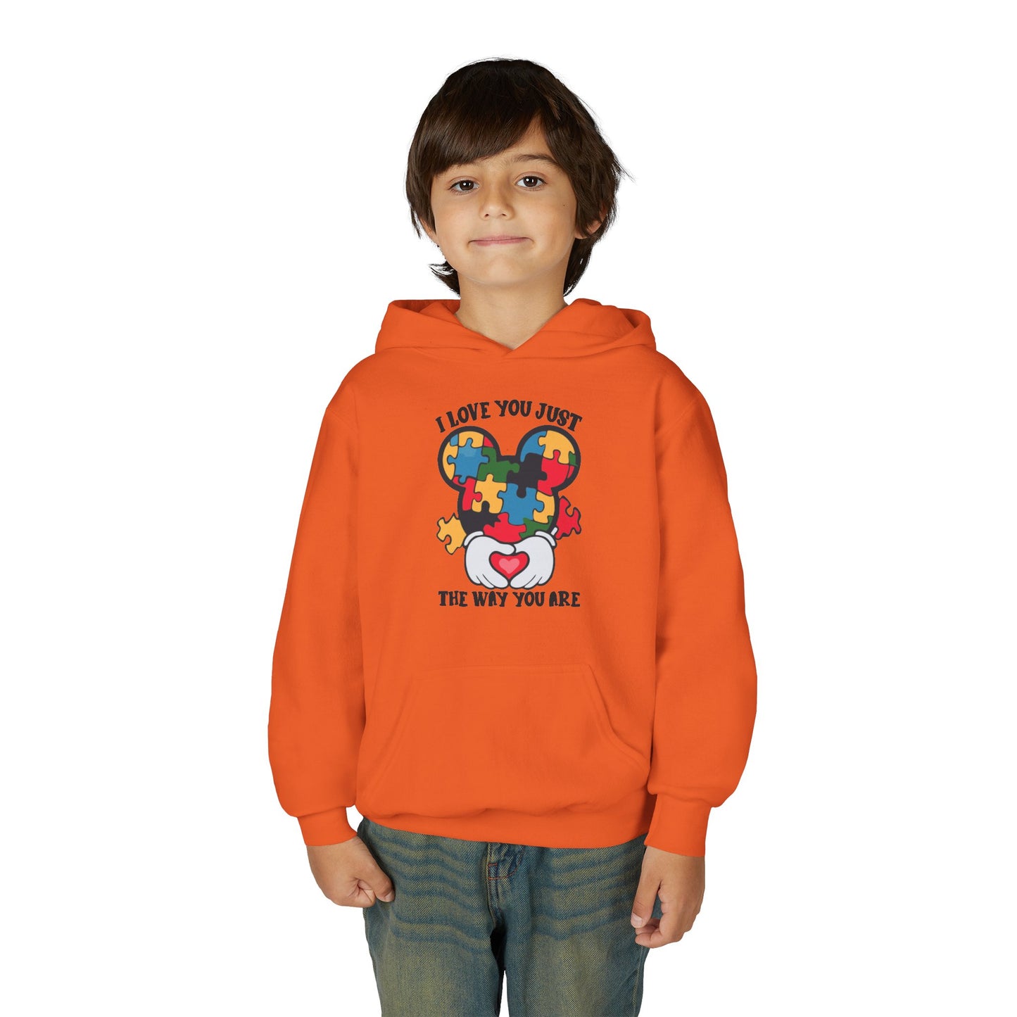 Puzzle Heart Youth Hoodie - "I Love You Just the Way You Are"