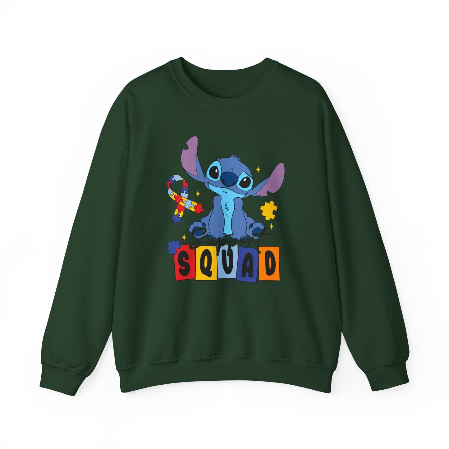 Stitch Squad Crewneck Sweatshirt — Cute Blue Alien Graphic Pullover