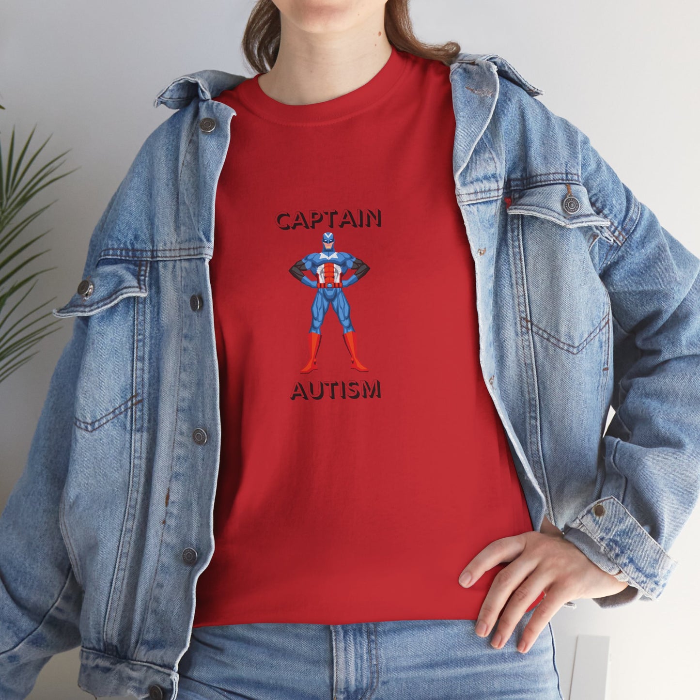 Captain Autism Unisex Heavy Cotton Tee, Autism Awareness Shirt, Gift for Special Needs Parents, Support Cause Apparel, Fun Casual Tee