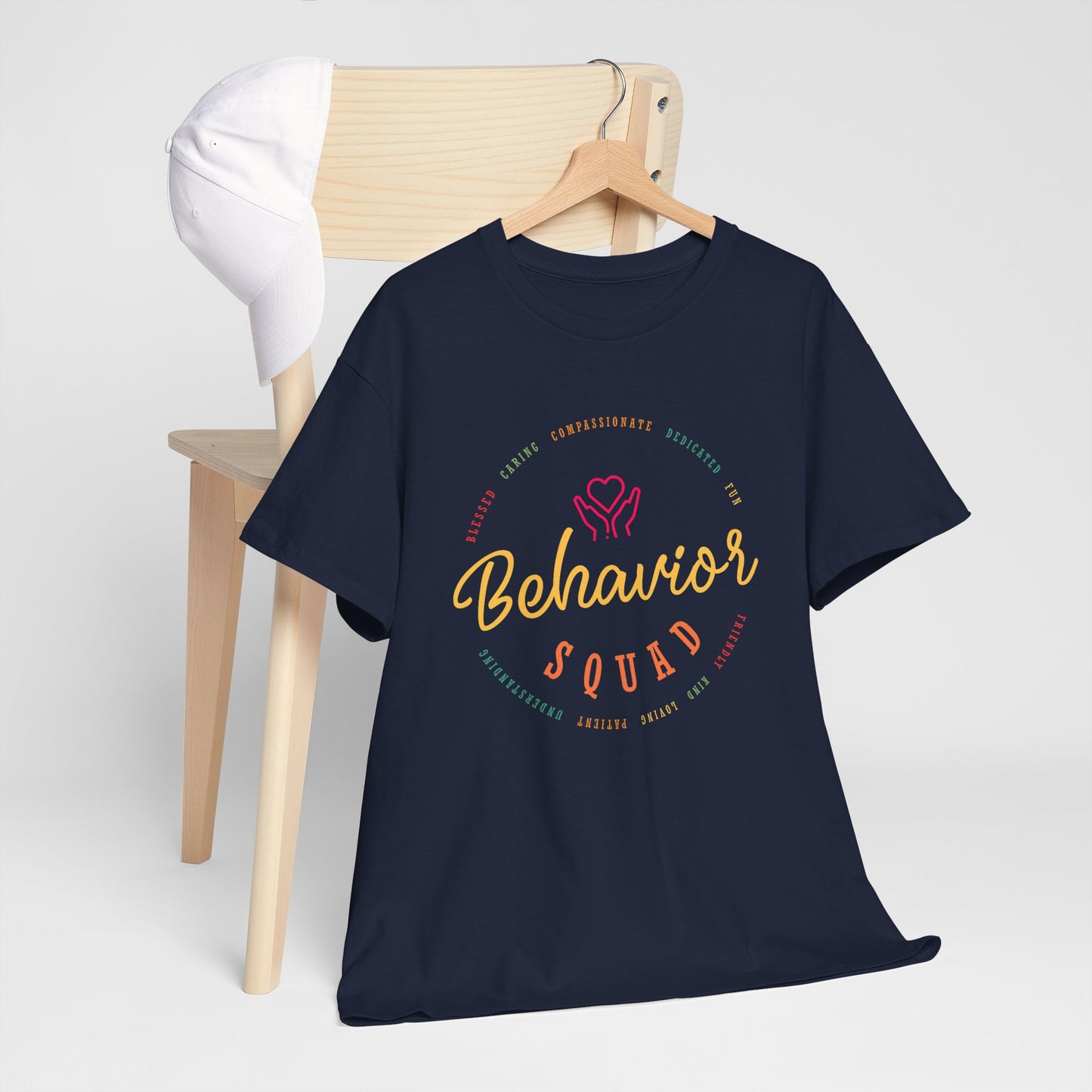 Behavior Squad T-Shirt — Pastel Heart Crew Tee for Teachers & Counselors