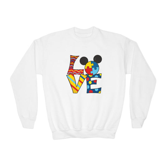 Colorful Love Puzzle Youth Crewneck Sweatshirt