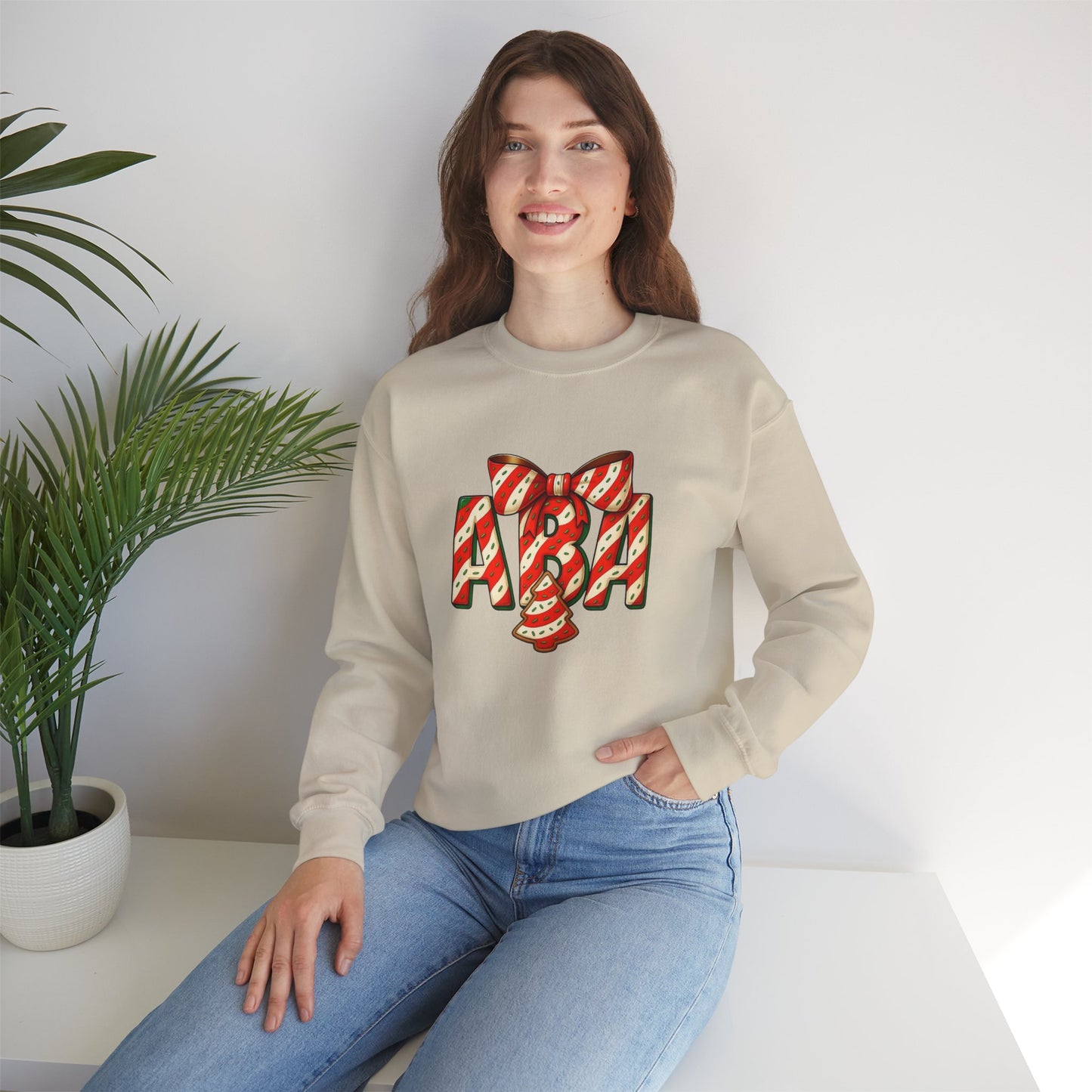 ABA Little Debbie Cake Candy Cane Graphic Sweatshirt — Holiday Music Fan Crewneck