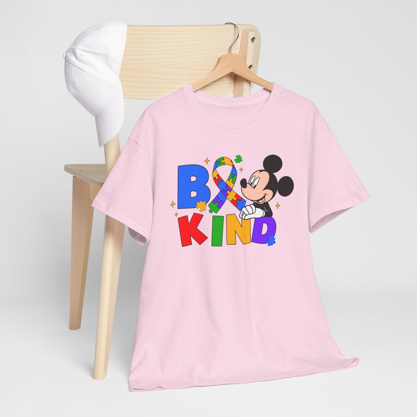 Be Kind Kids T‑Shirt — Colorful Ribbon & Character Graphic