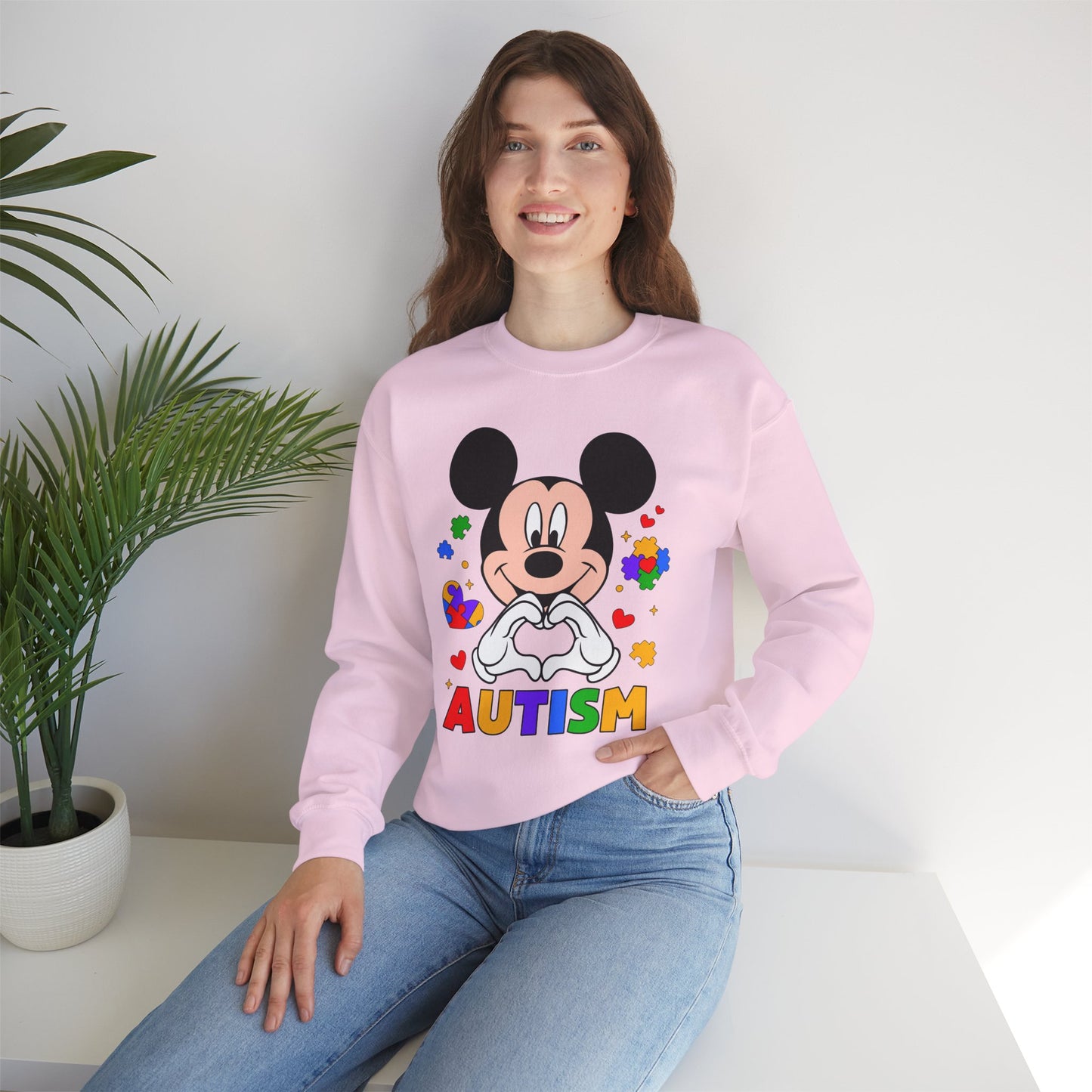 Autism Awareness Cartoon Crewneck Sweatshirt