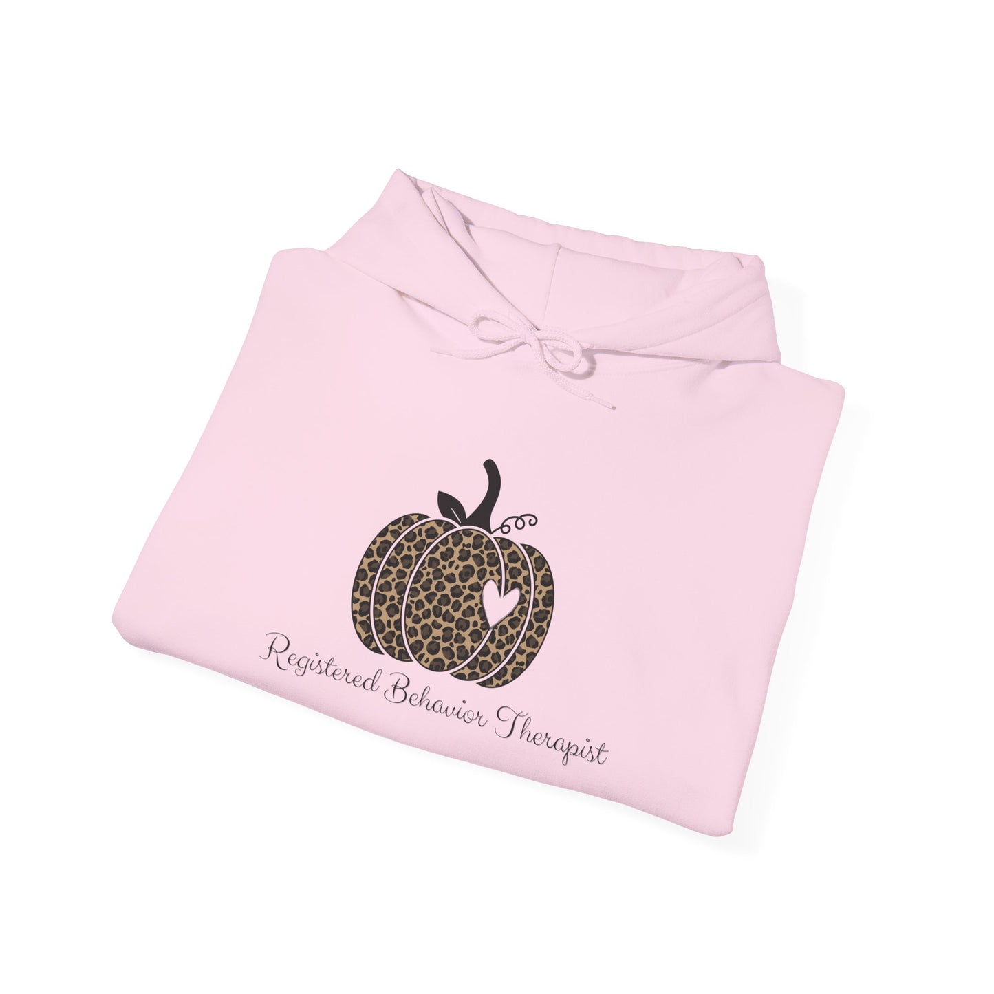 Registered Behavior Therapist Leopard Pumpkin Hoodie — Neutral Autumn Farmhouse Sweatshirt