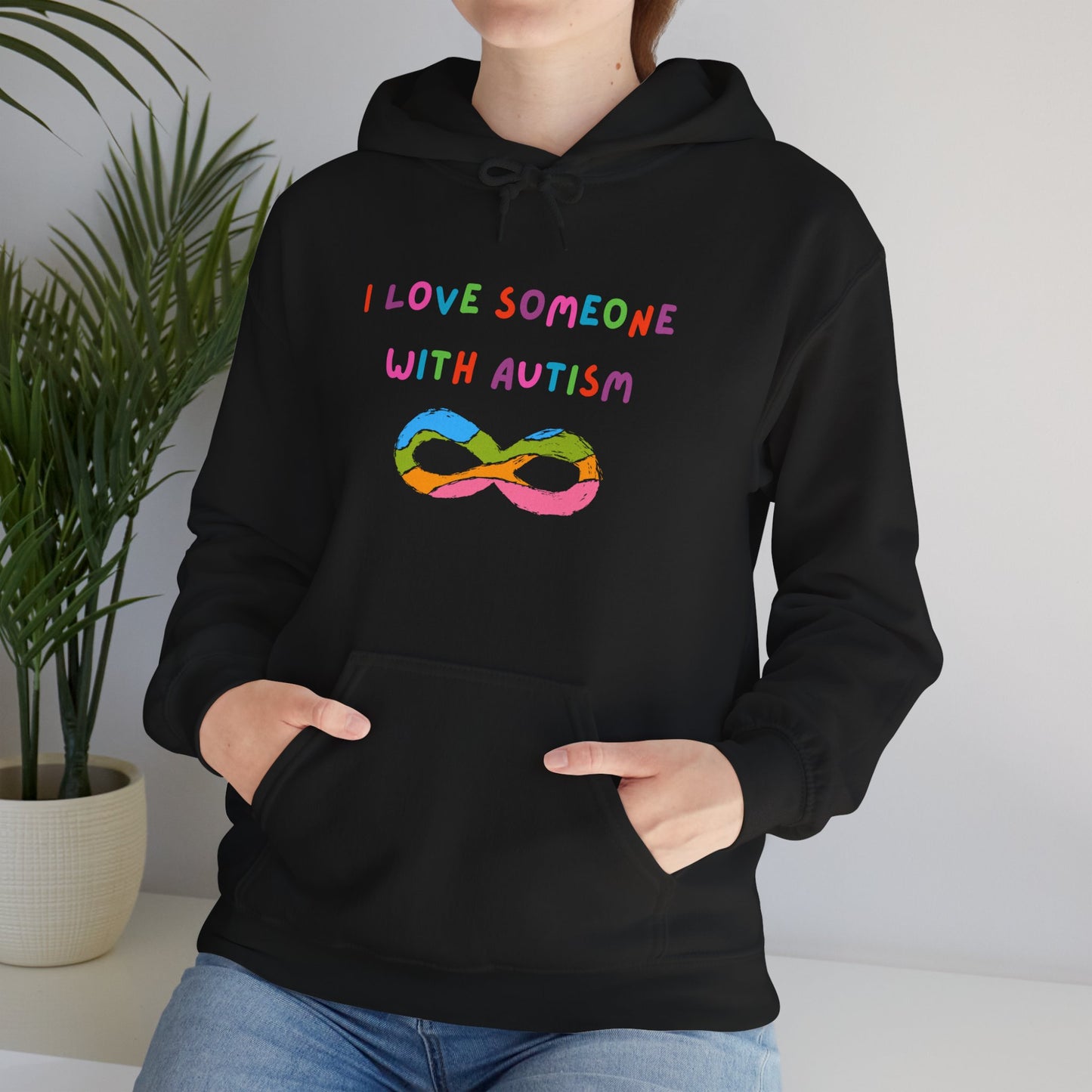 Autism Awareness Hoodie — "I Love Someone With Autism" Rainbow Infinity Sweatshirt