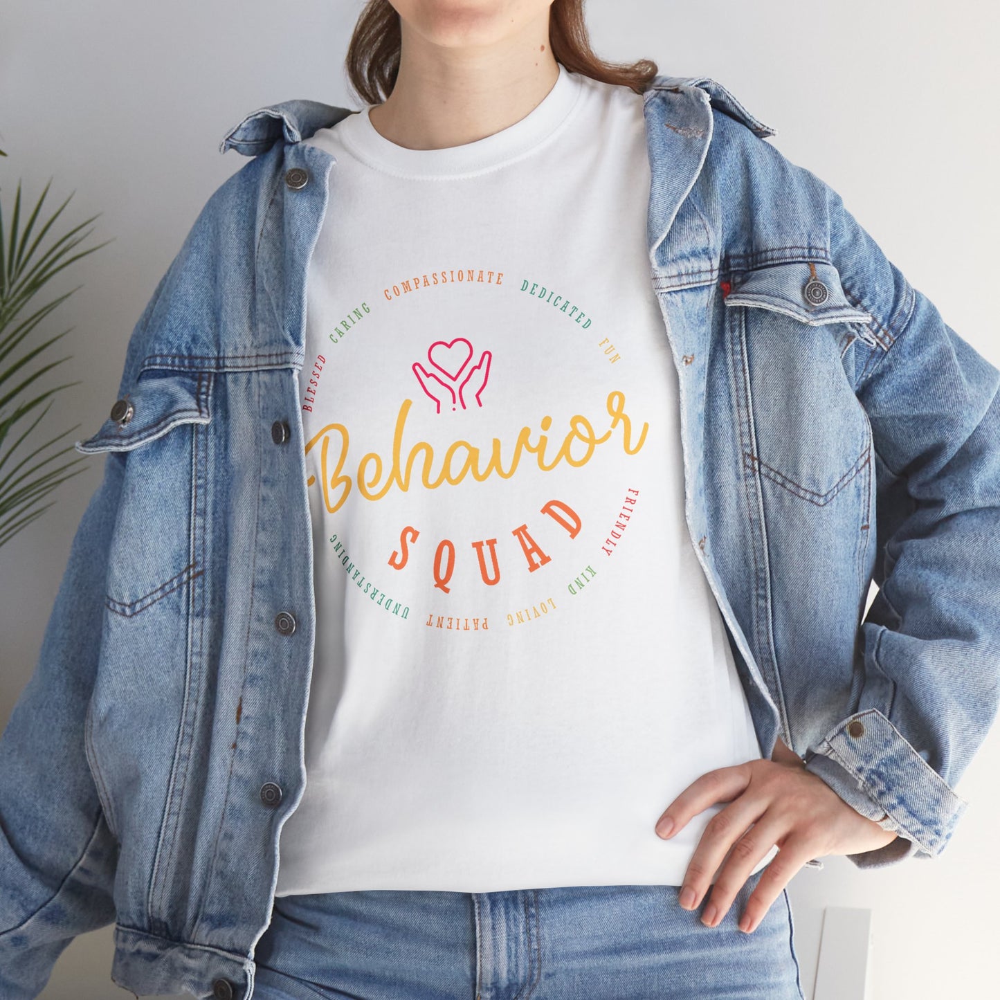 Behavior Squad T-Shirt — Pastel Heart Crew Tee for Teachers & Counselors