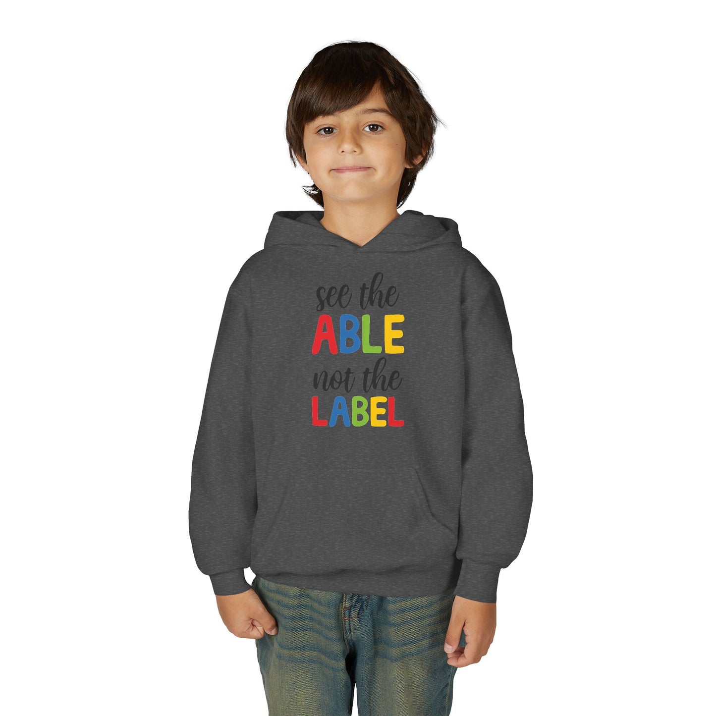 Youth Hooded Sweatshirt - "See the ABLE Not the LABEL" Inspirational Apparel