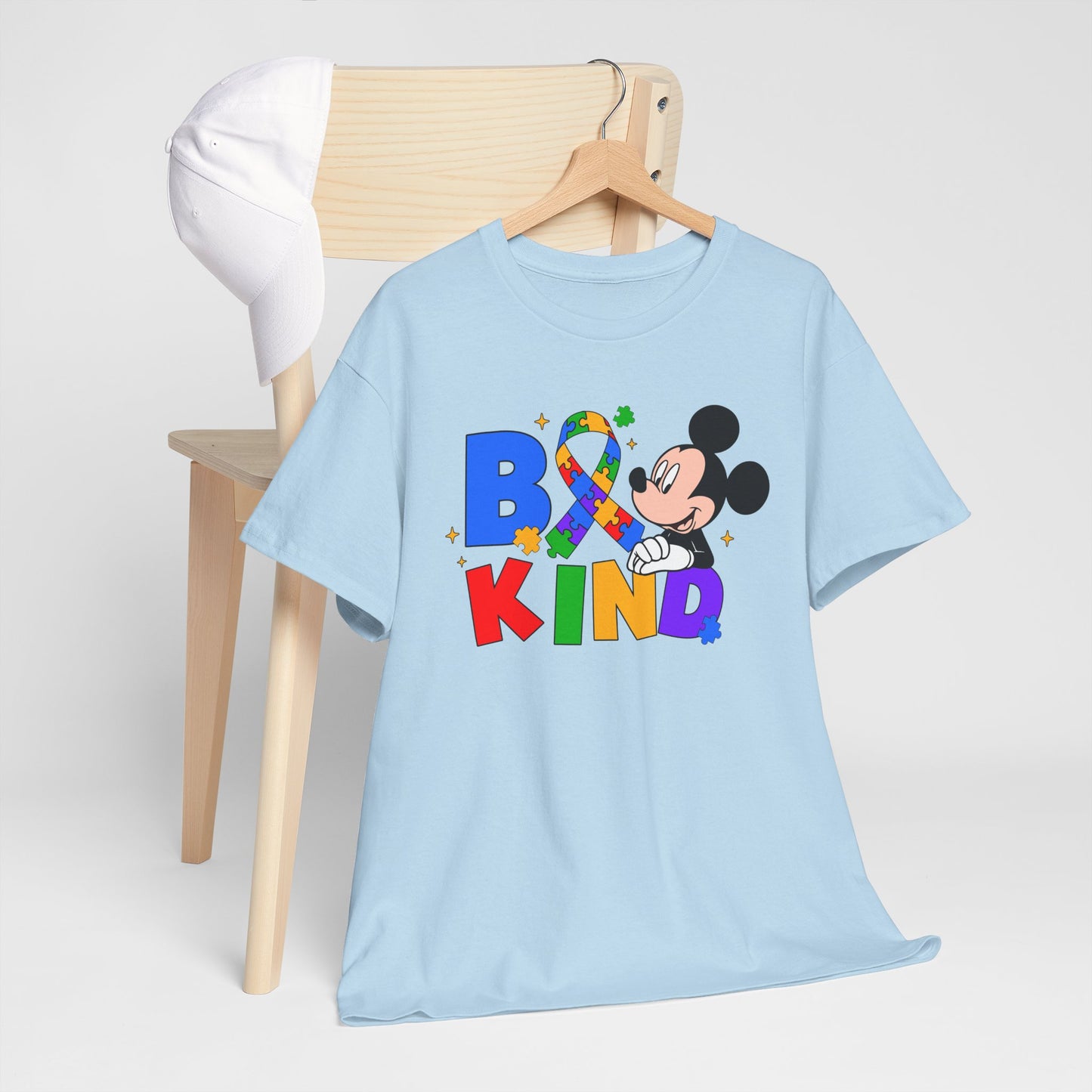 Be Kind Kids T‑Shirt — Colorful Ribbon & Character Graphic