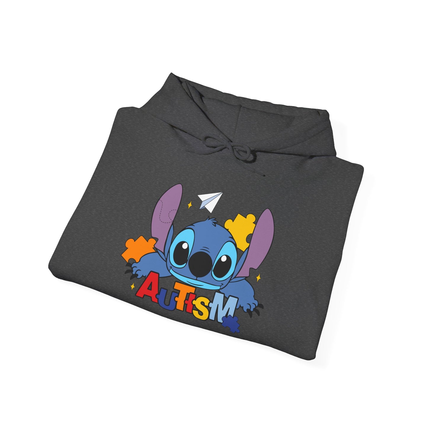 Autism Awareness Hoodie — Cute Cartoon Character with Puzzle Pieces