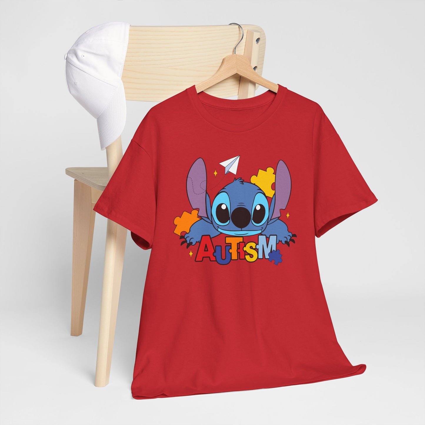Autism Puzzle Heart T‑Shirt — Cute Blue Character Awareness Tee