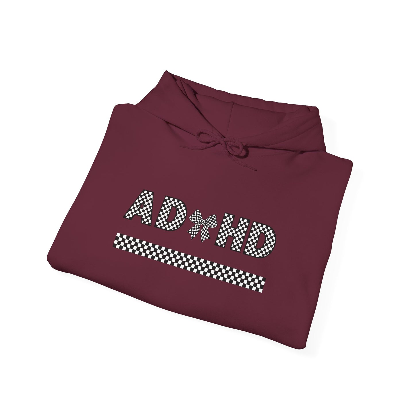 ADHD Bow Checkered Hooded Sweatshirt