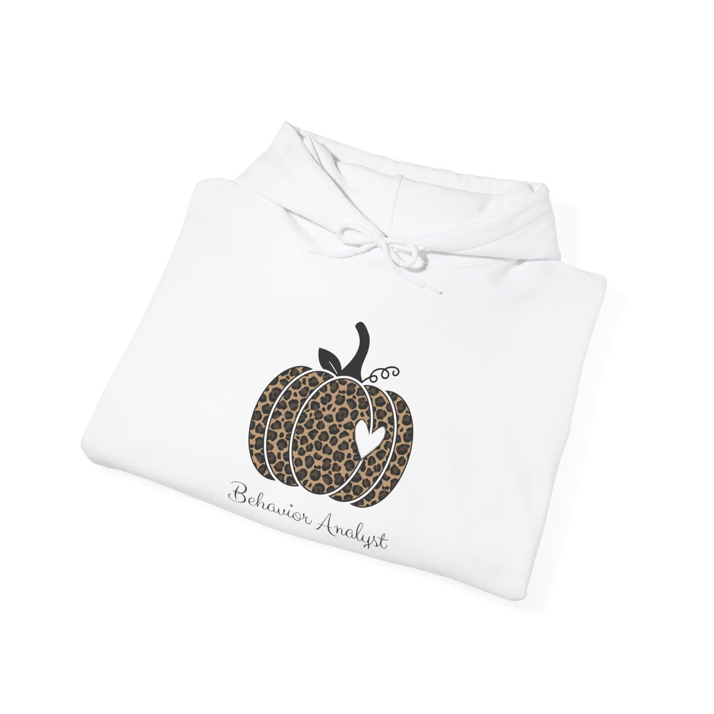 Behavior Analyst Fall Leopard Pumpkin Hoodie - Autumn Harvest Sweatshirt with Heart Accent