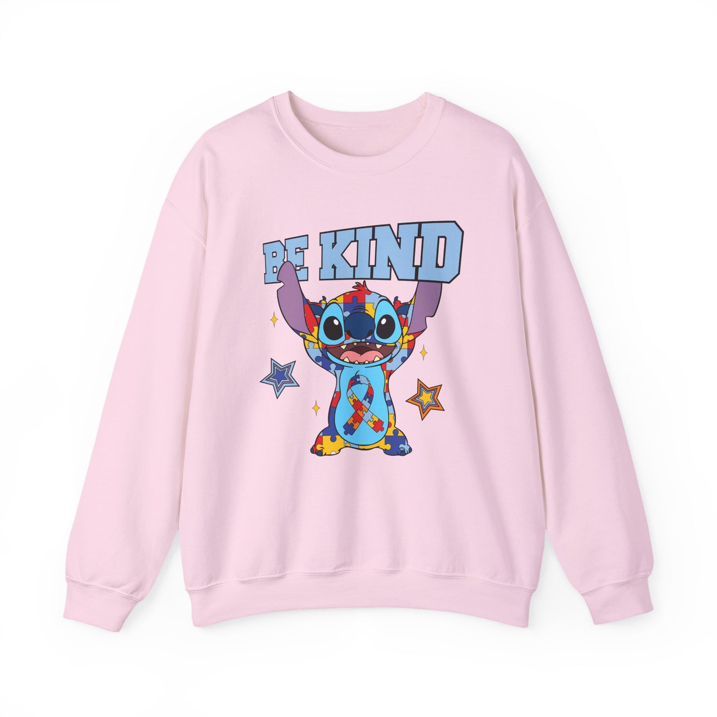 Be Kind Crewneck Sweatshirt — Cute Colorful Cartoon Character Graphic